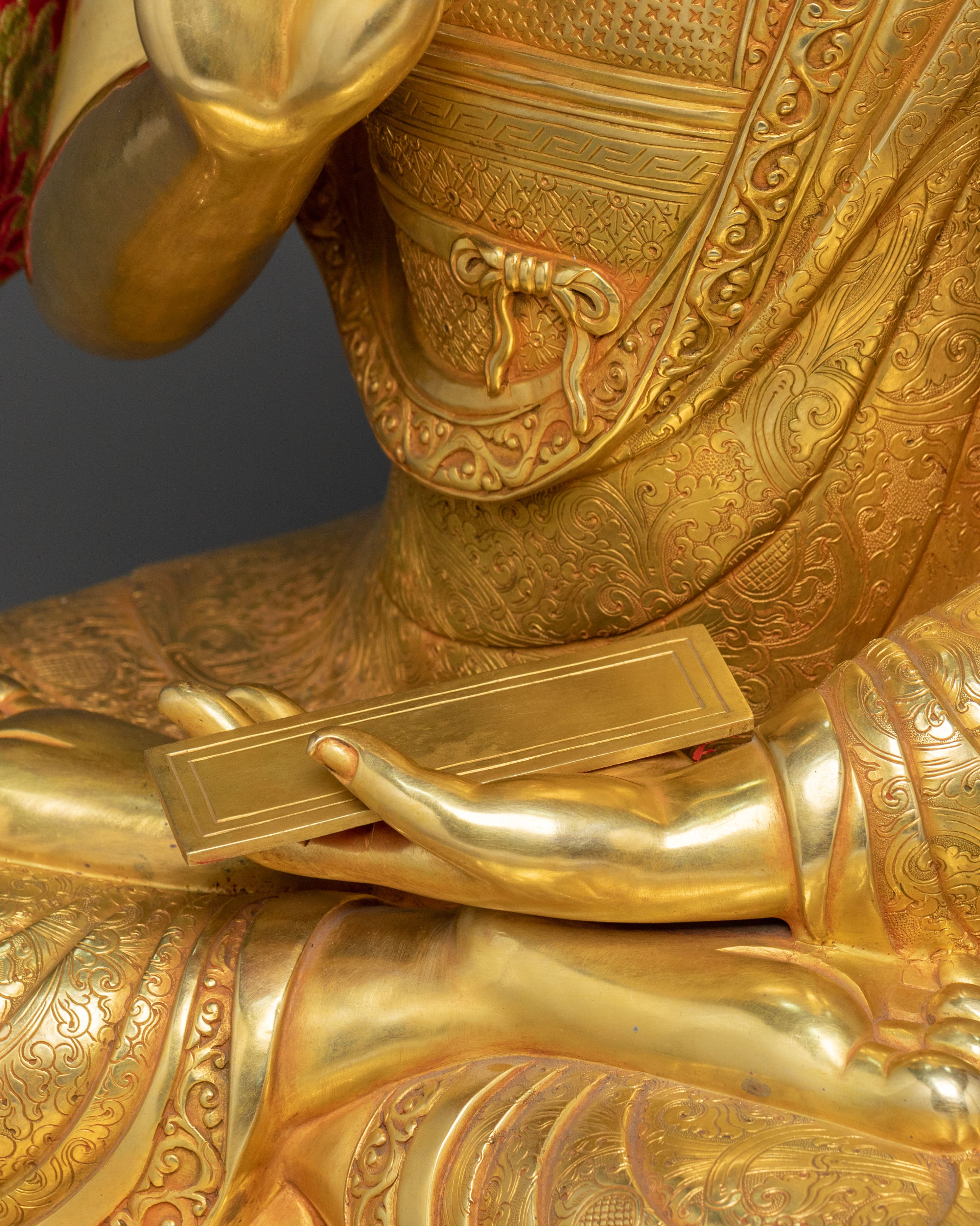 Handmade Tsongkhapa with Disciples Statue Set: Traditional Himalayan Artwork