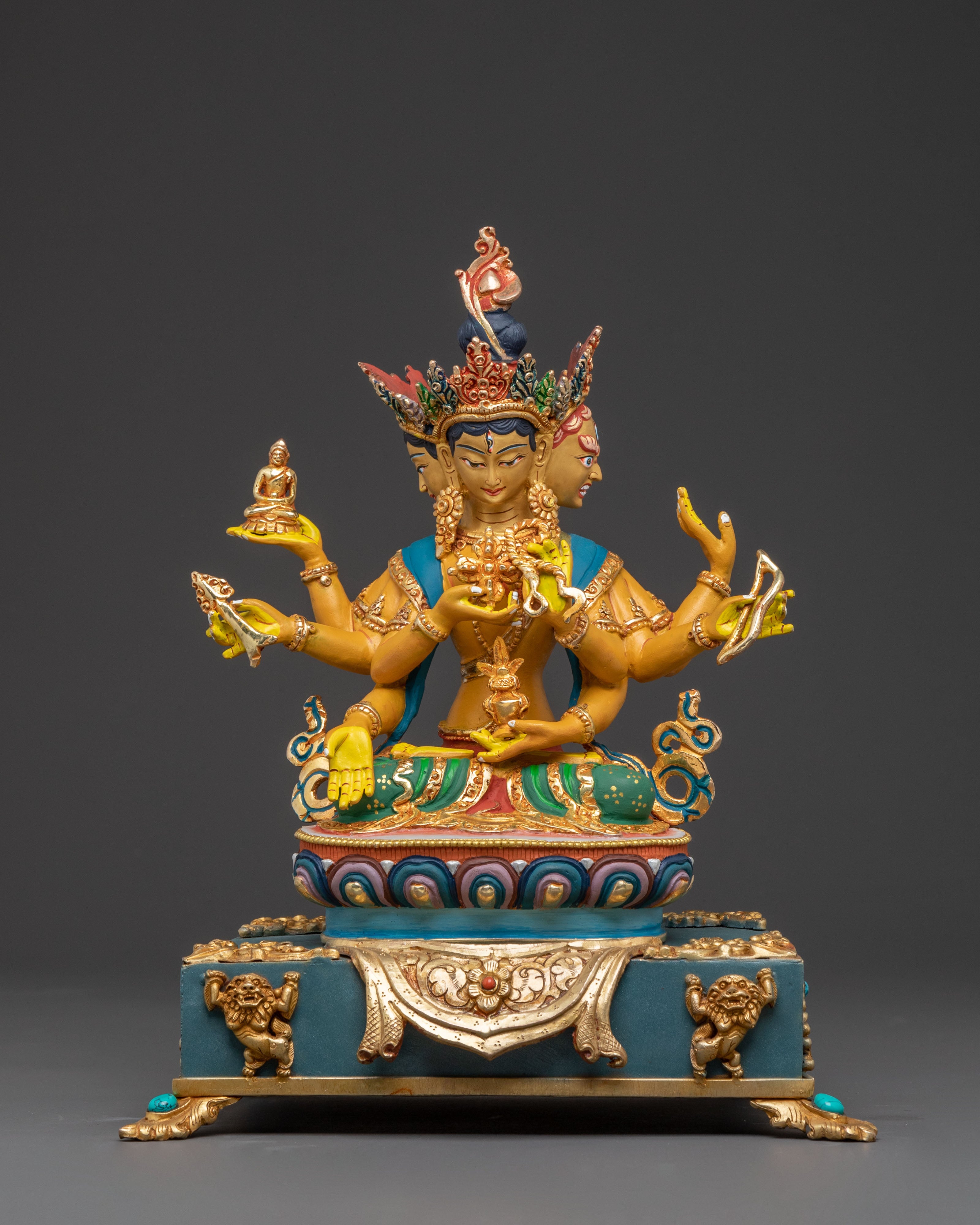 Handcrafted Namgyalma Statue on Throne: Divine Elegance