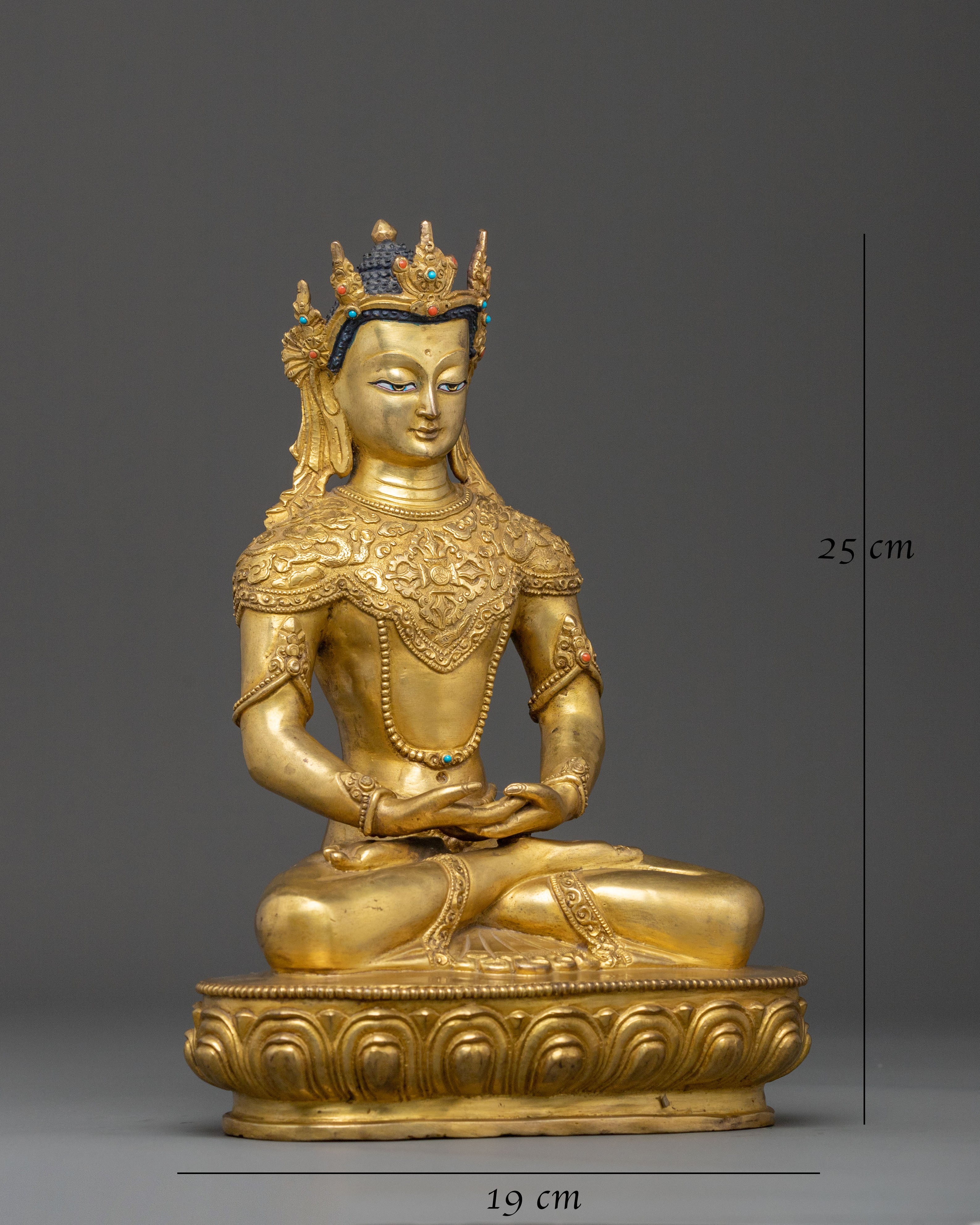 Handcrafted Crown Amitabha Buddha Statue | Boundless Compassion