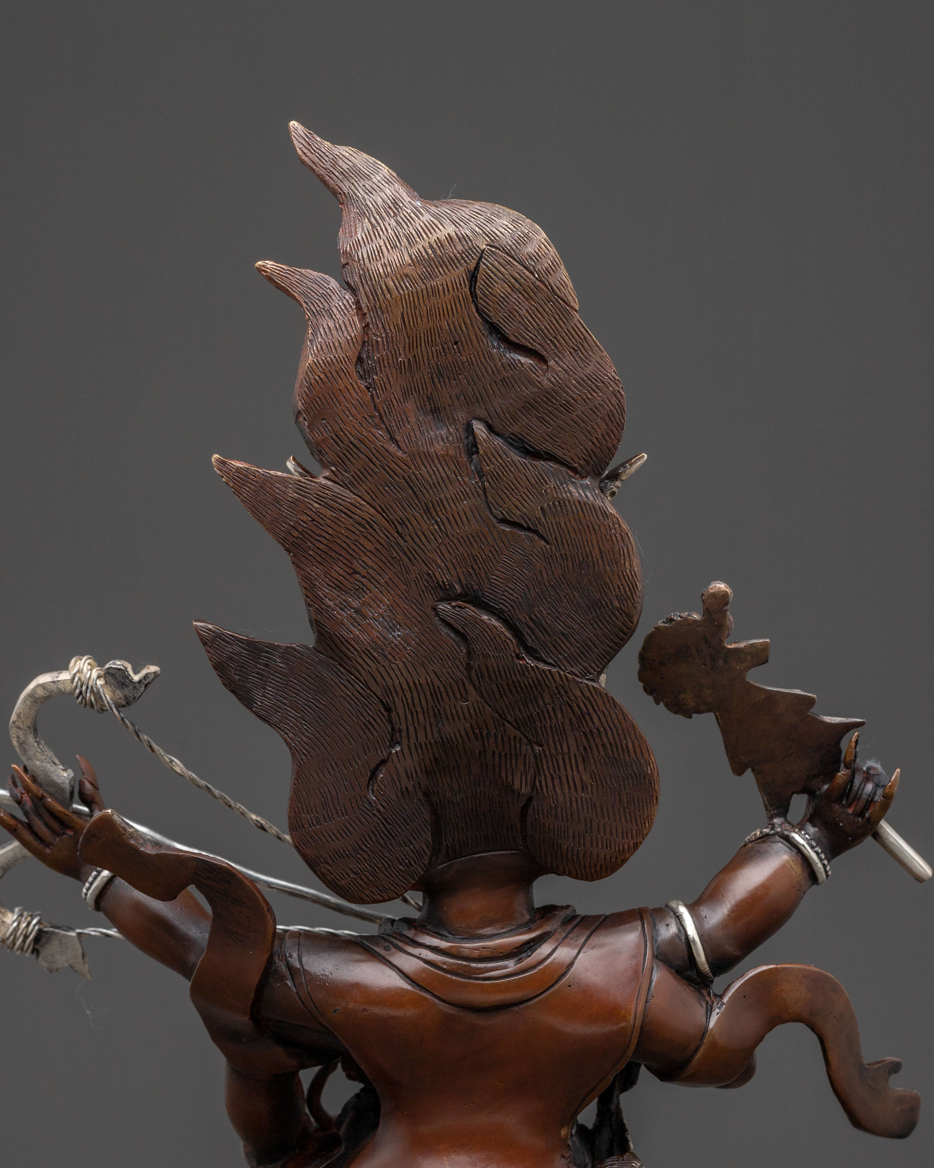 Tibetan Rahula Copper Statue – Oxidized Art