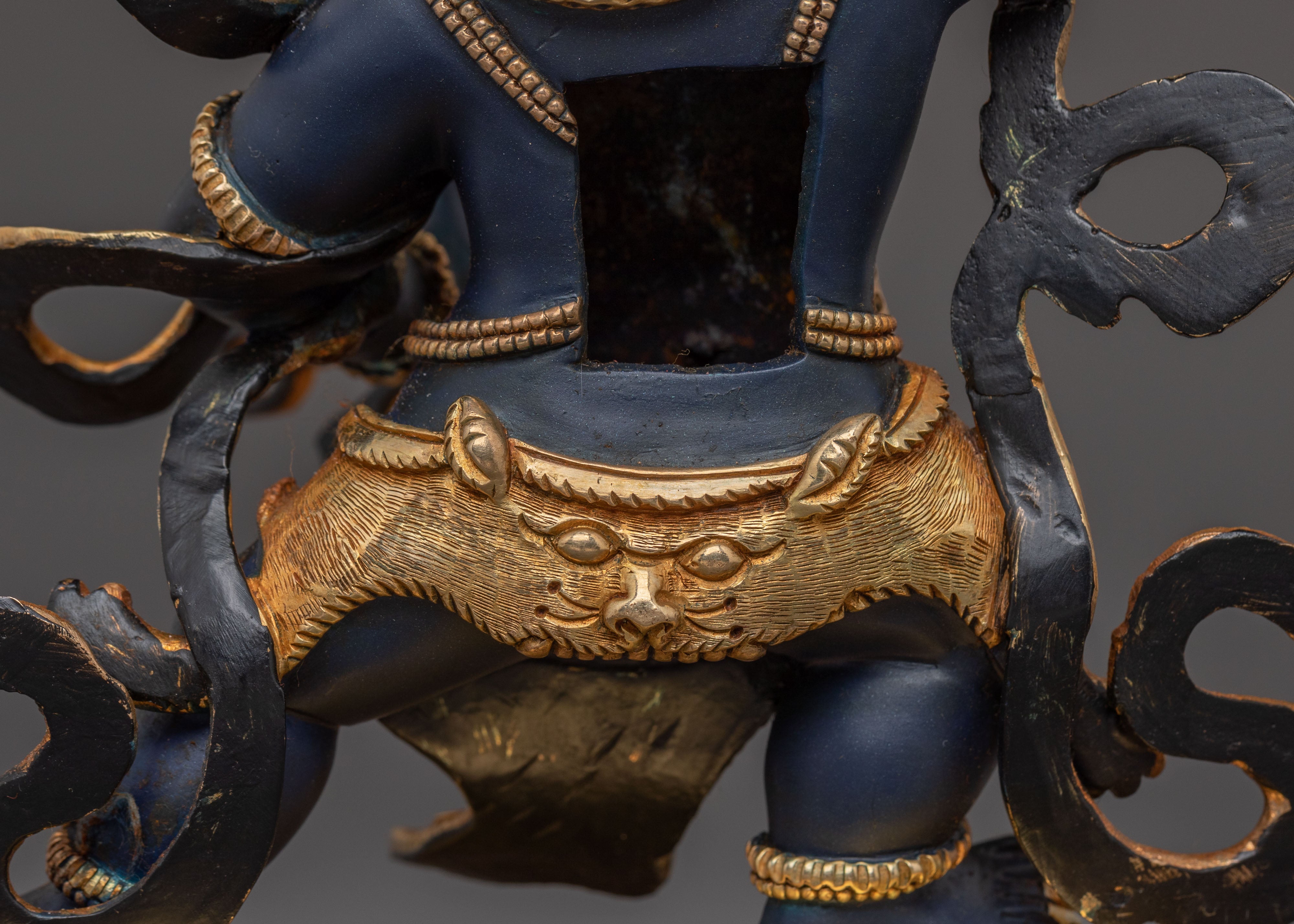 Handcrafted Divine Statue of Vajrapani: Exquisite Copper Protector