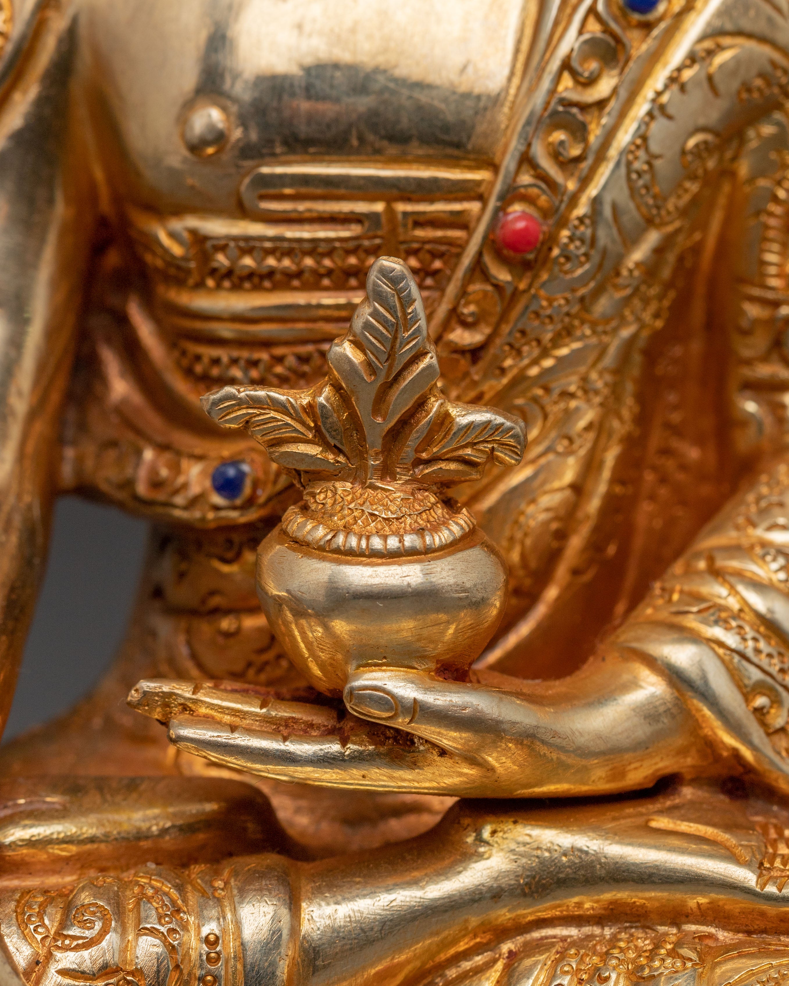 Medicine Buddha Sacred Statue | Handcrafted 24K Gold Gilded