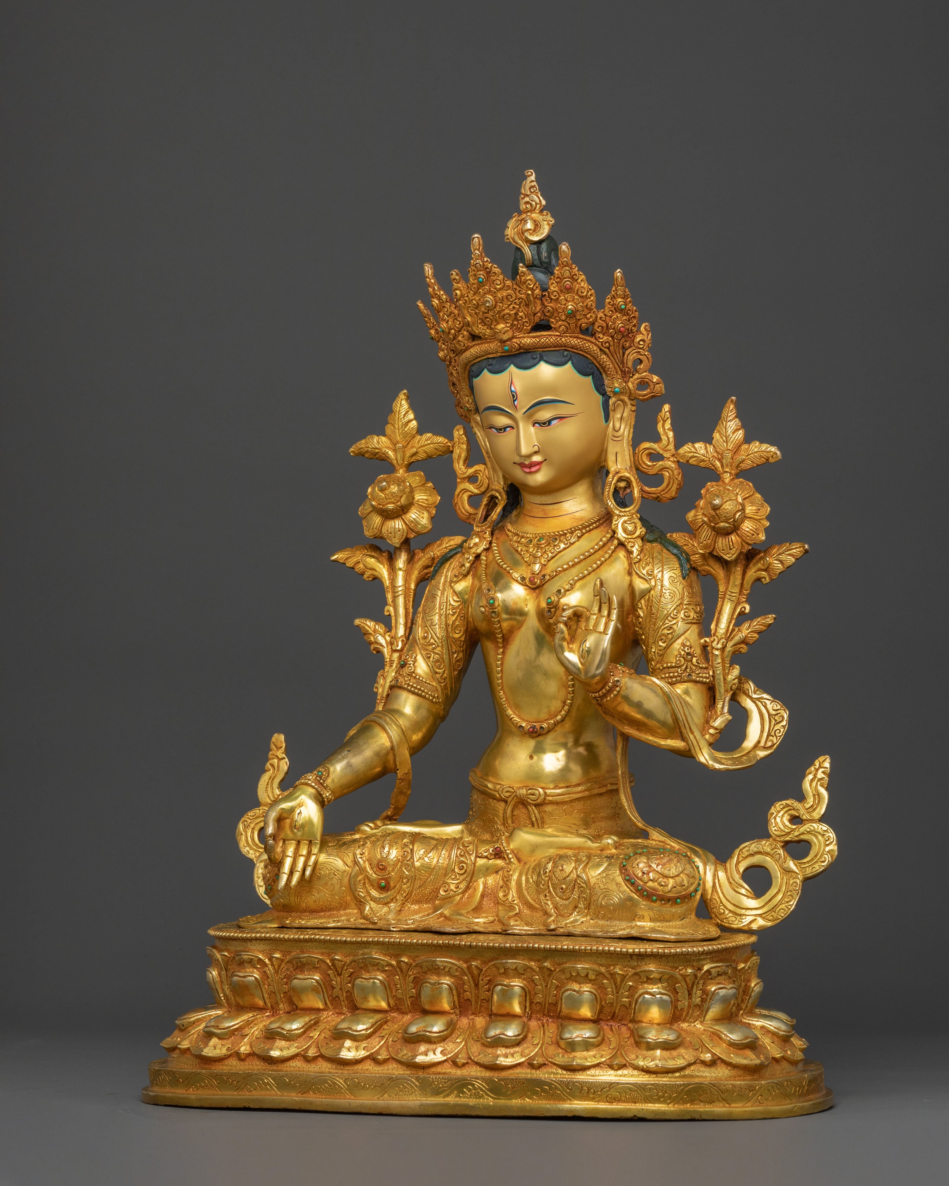 White Tara | Handcrafted 24K Gold Gilded Statue