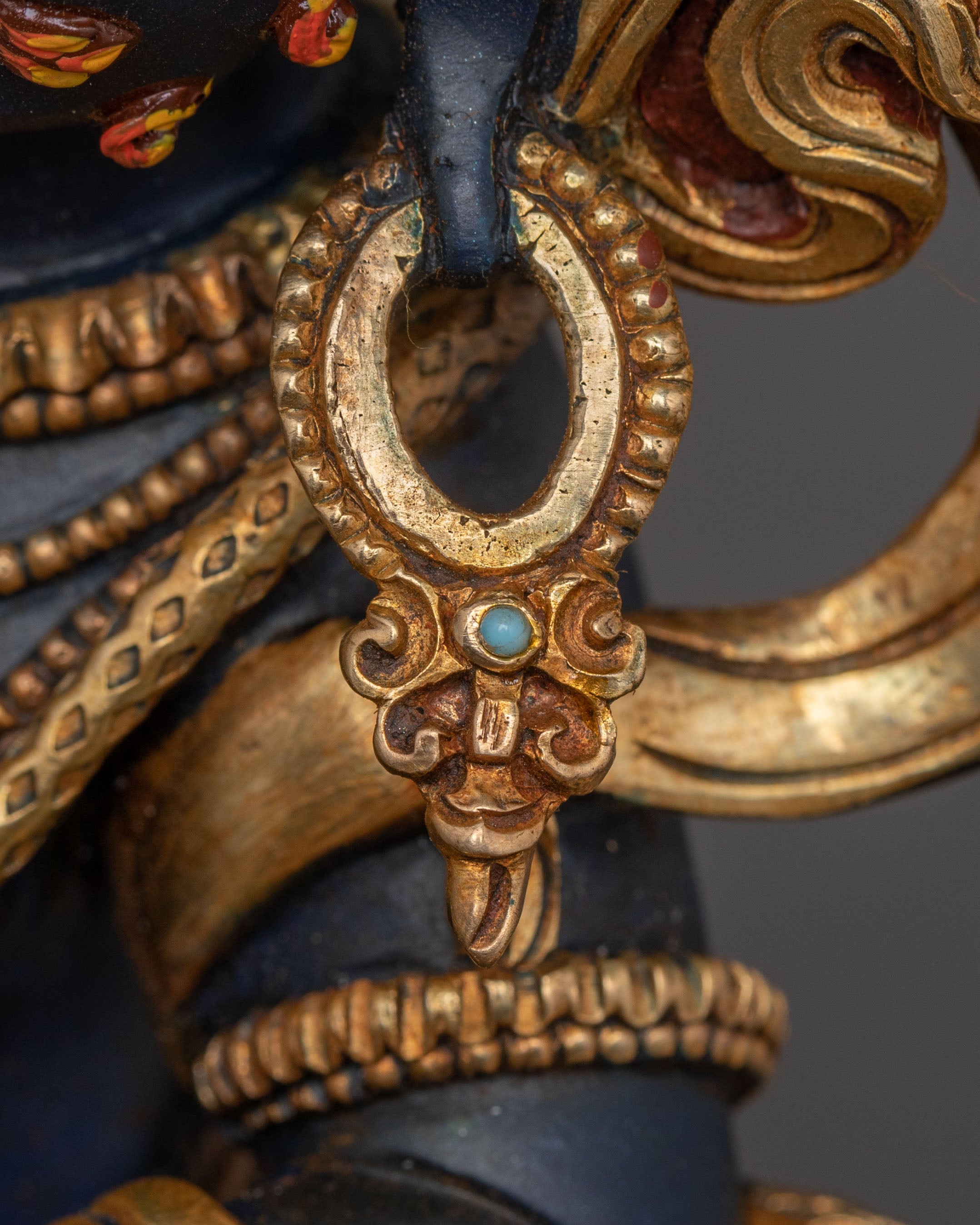 Handcrafted Divine Statue of Vajrapani: Exquisite Copper Protector