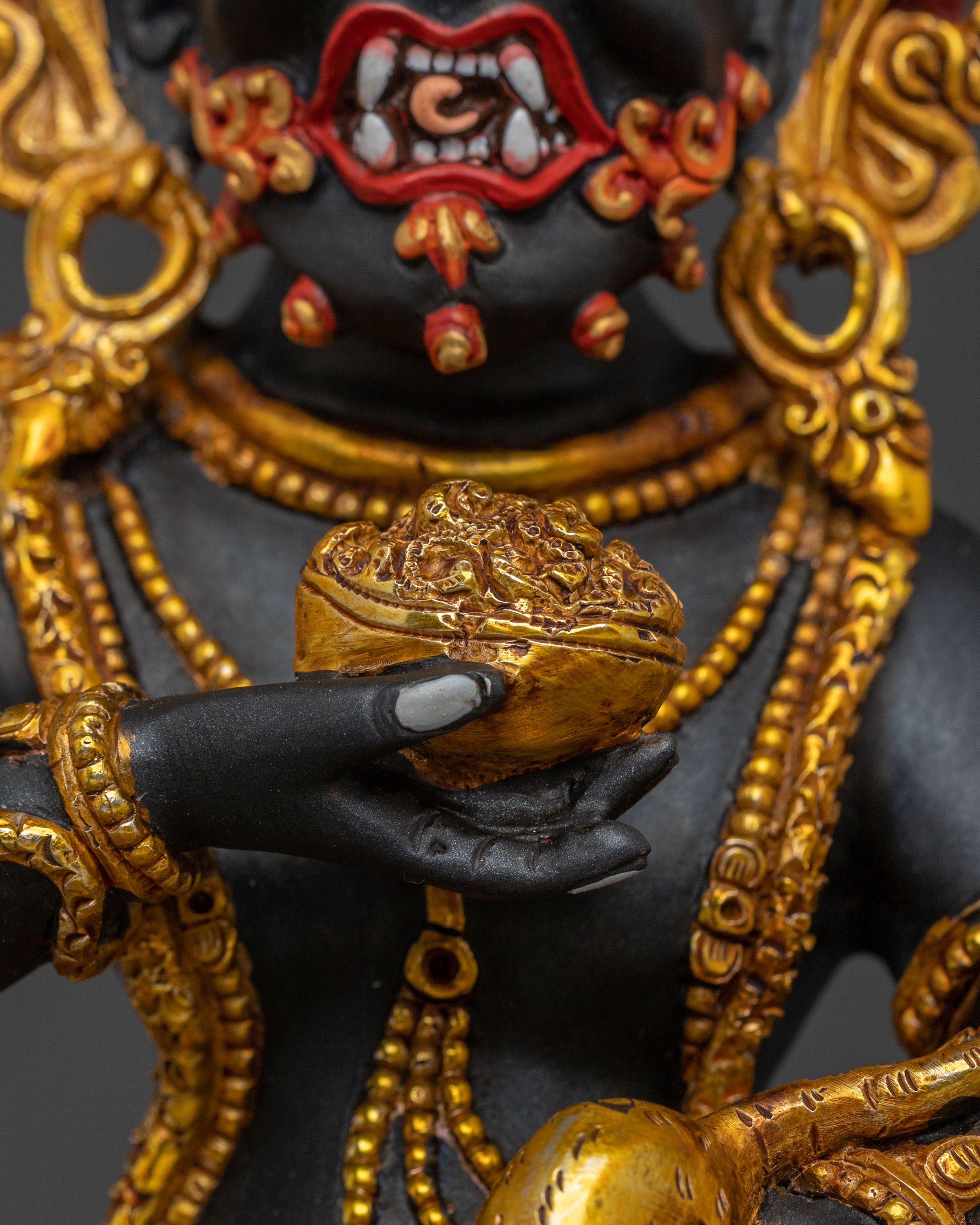 Black Dzambhala Sculpture | Spiritual Home Decor