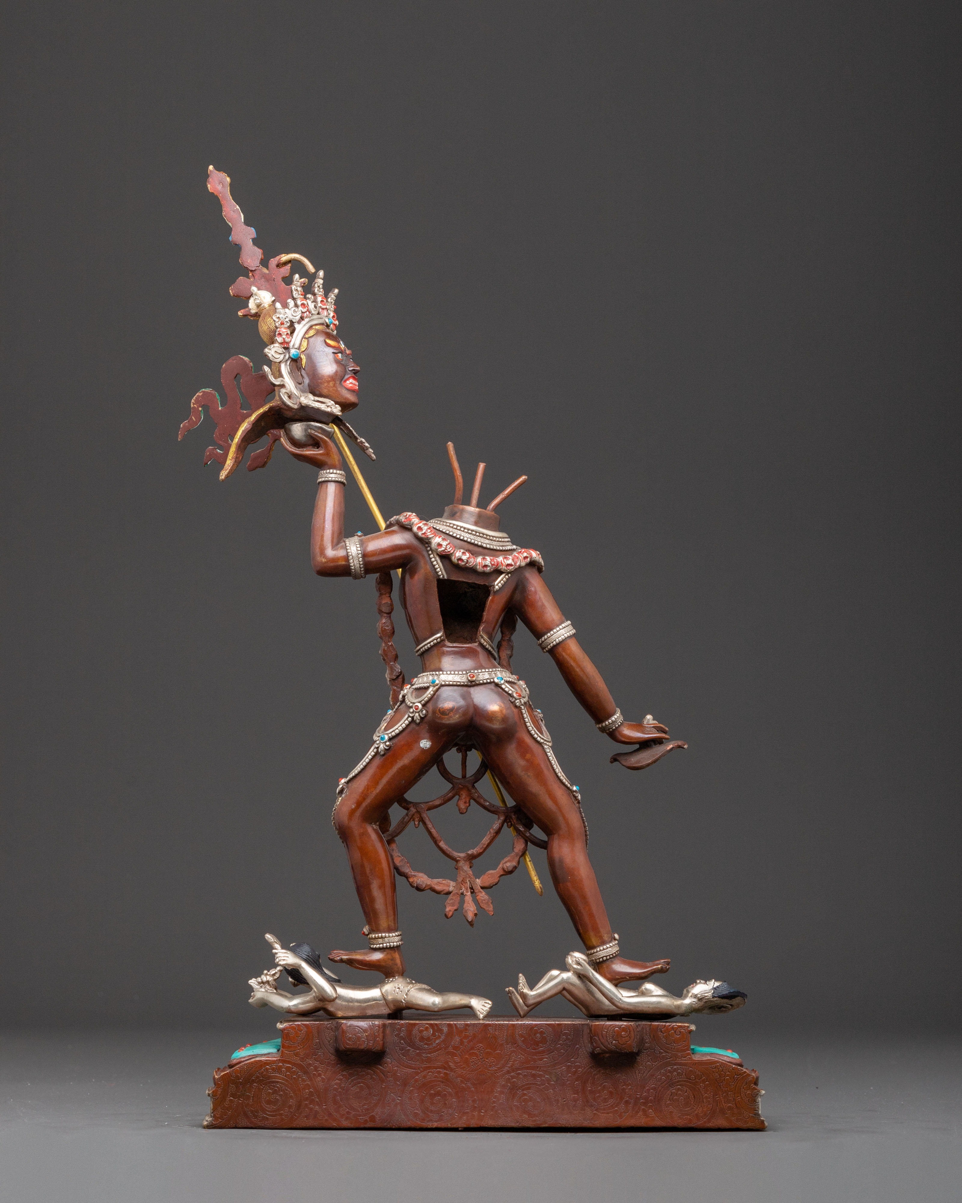 Statue of Vajrayogini Ucheyma: Himalayan Oxidized Copper Artwork