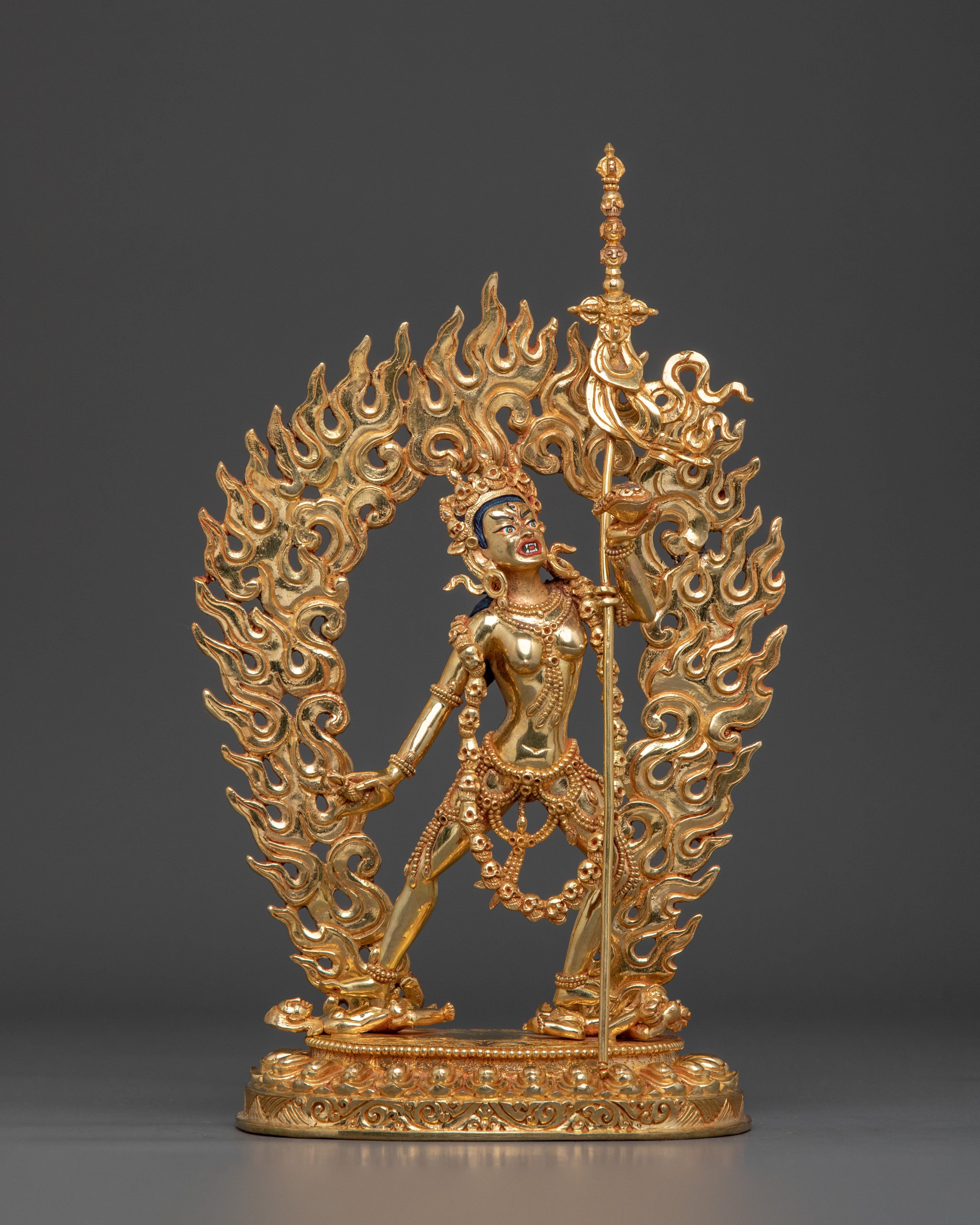 Vajrayogini Statue Buddhist Altar Decor: 24K Gold Gilded Artwork