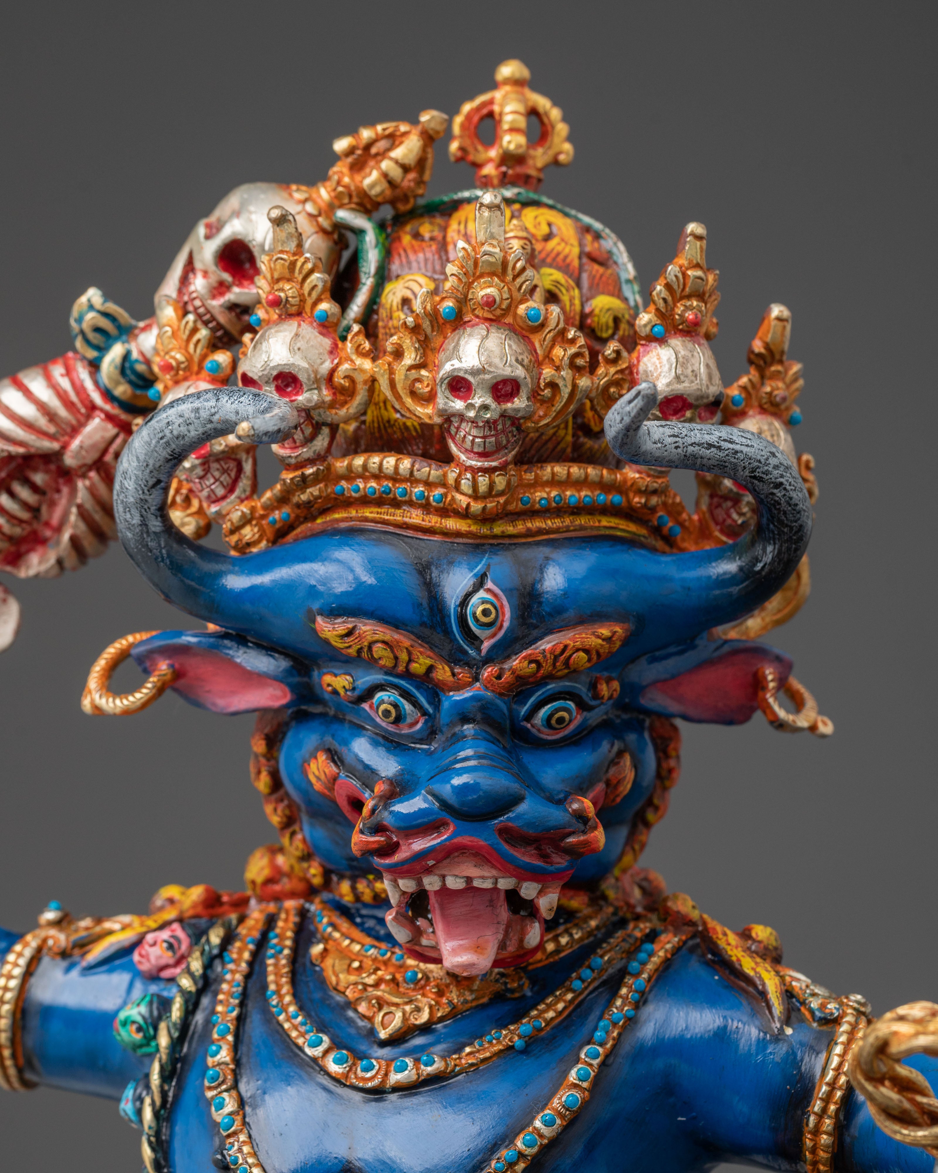 Yama Dharmaraja Sculpture with Copper Body