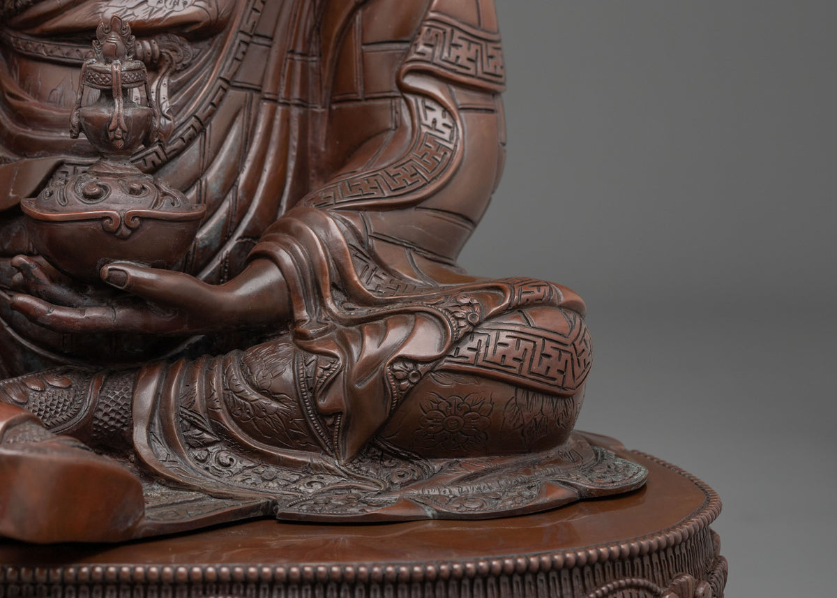Tibetan Guru Rinpoche Oxidized Sculpture | Symbol of Wisdom Protection and Blessings