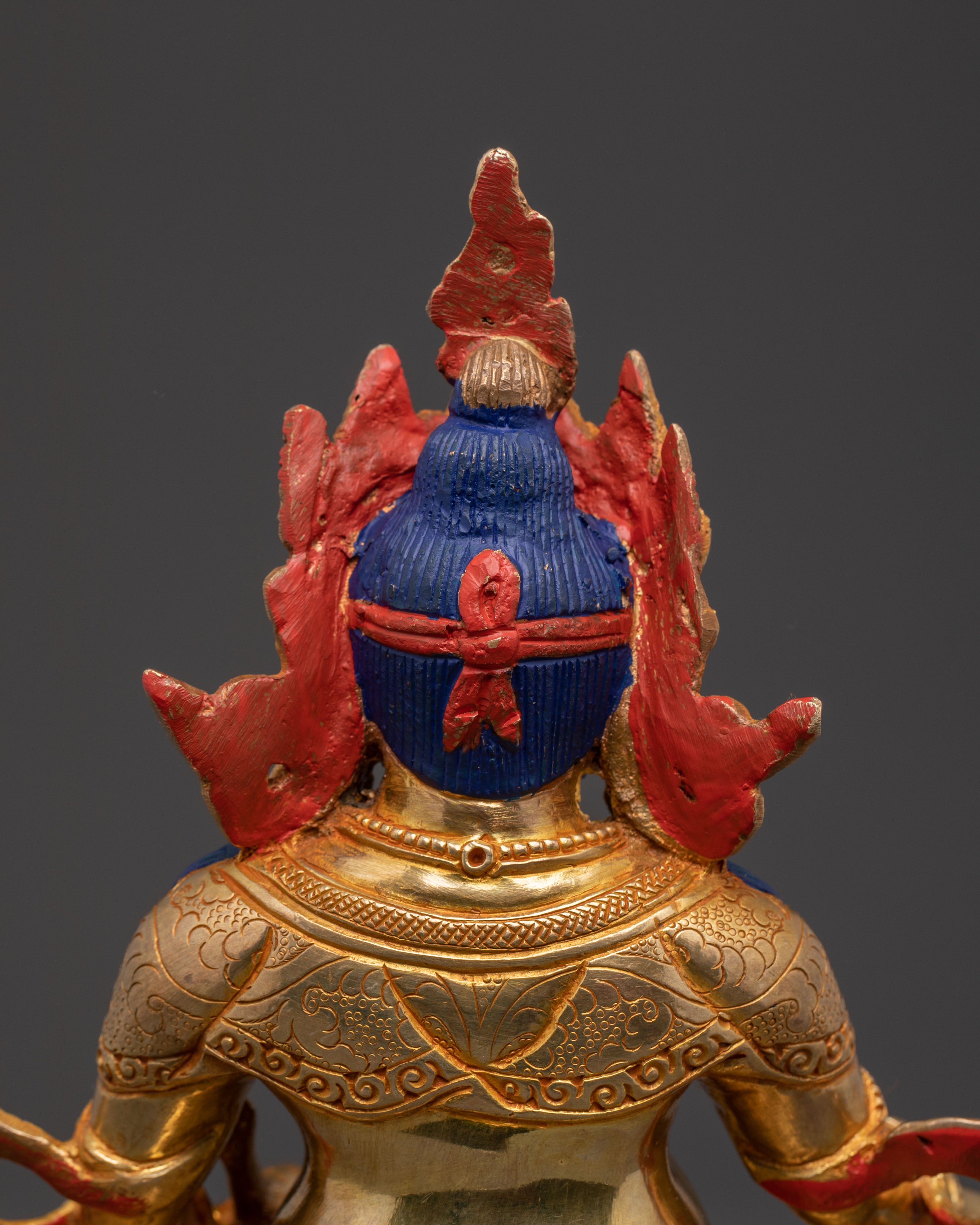 Handcrafted Dzambhala Spiritual Statue – 24K Gold Gilded Art