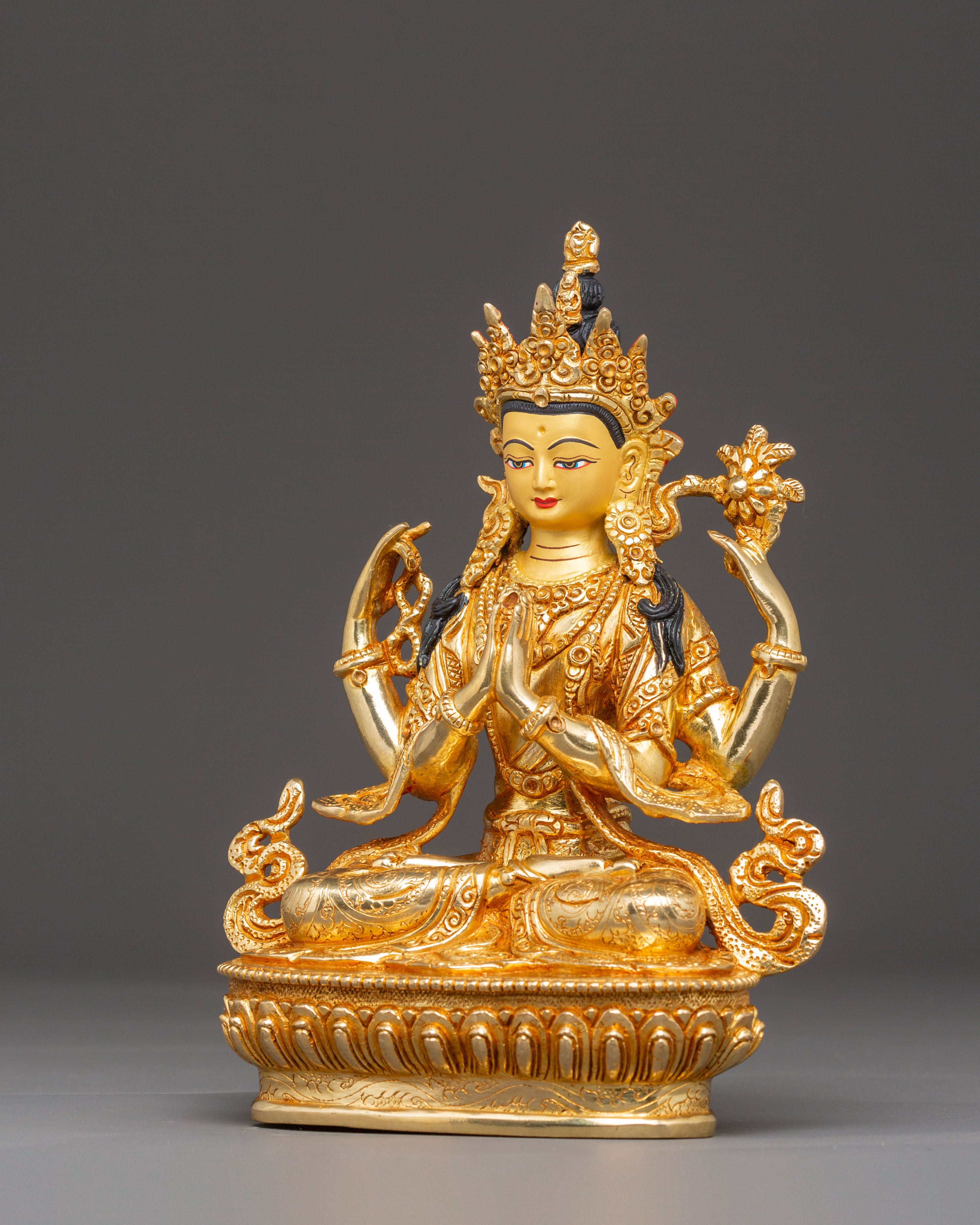 Handcrafted Statue of Four-Armed Chenrezig