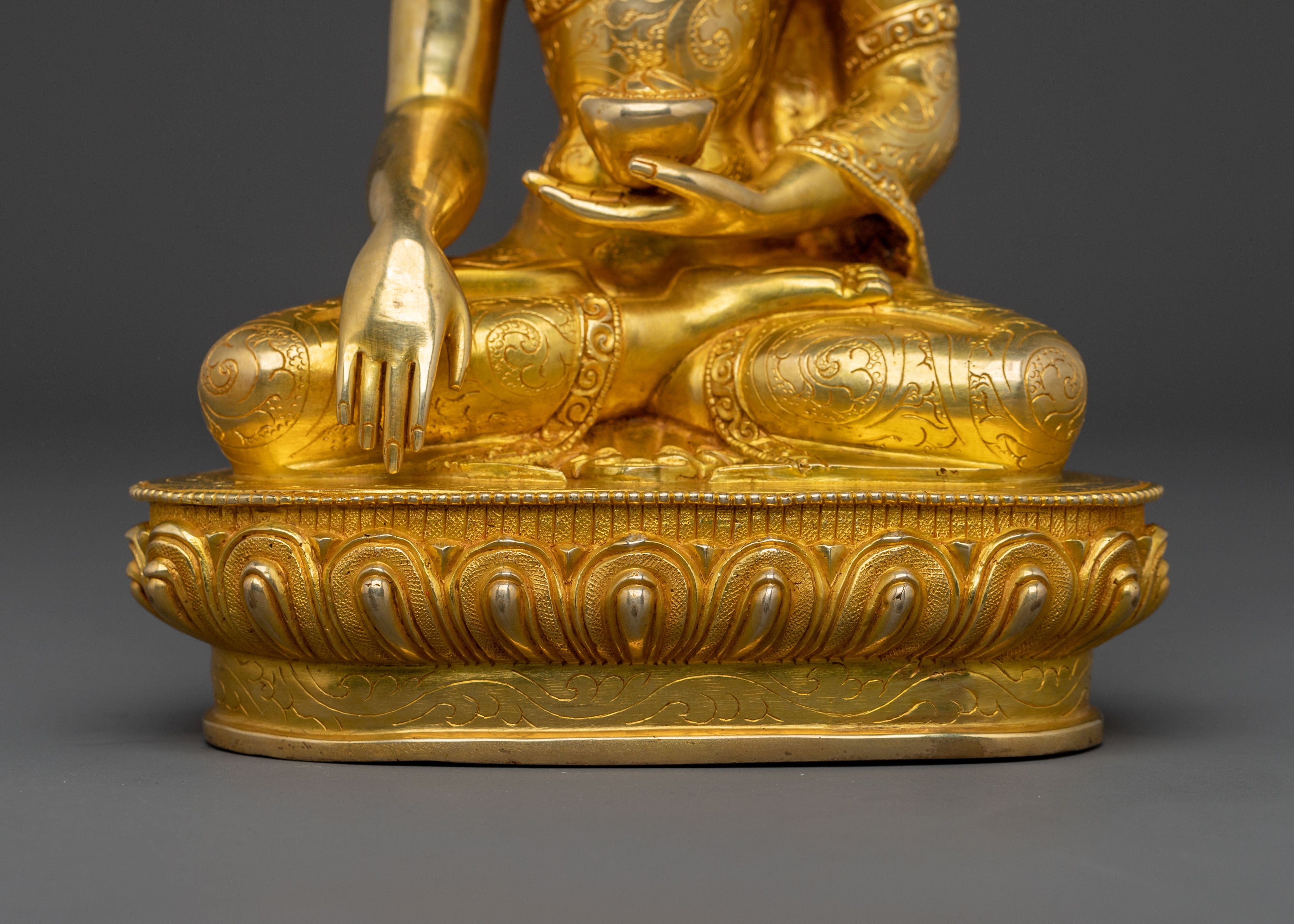Handcrafted Shakyamuni Buddha Statue | 24K Gold Gilded