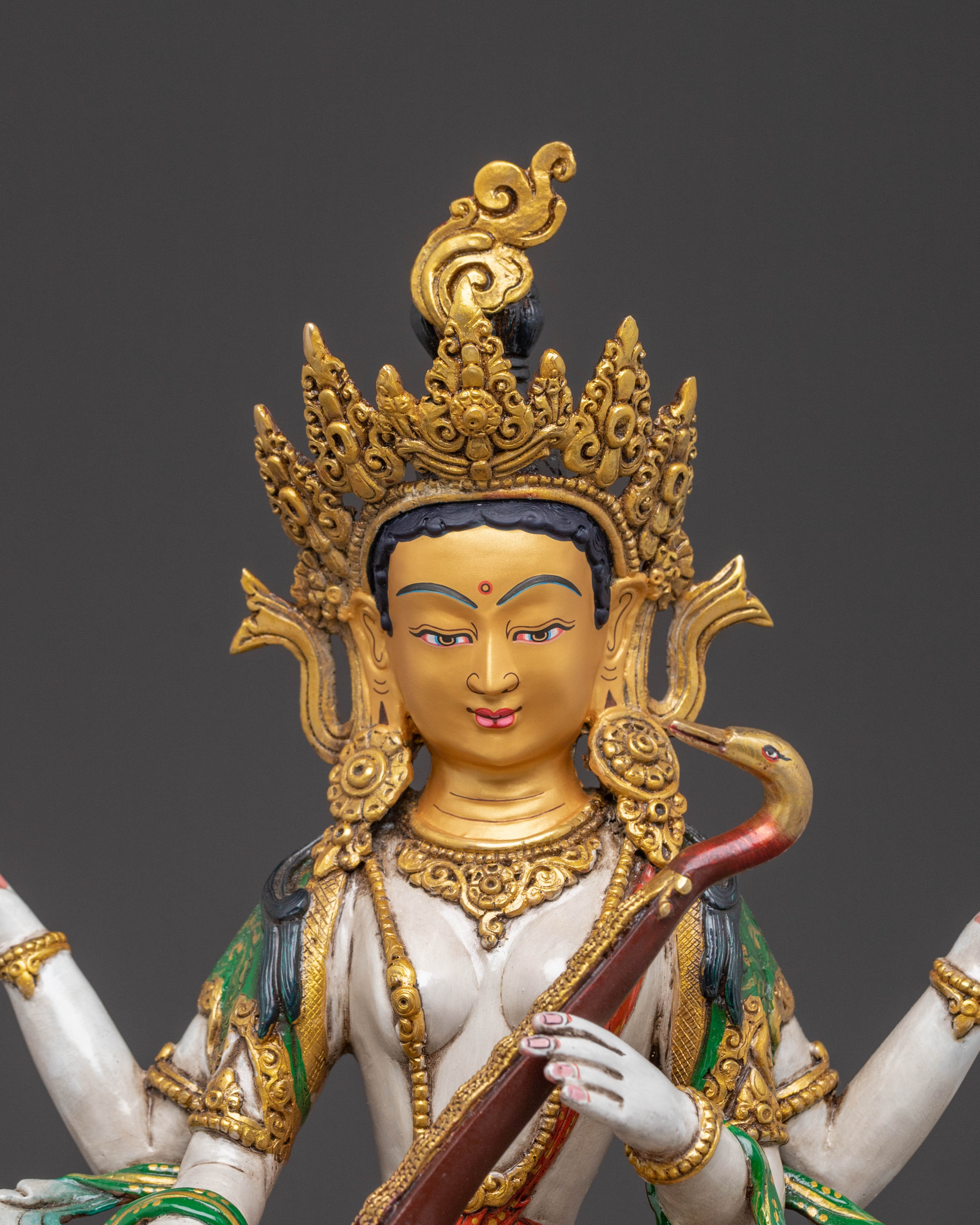 Goddess Saraswati Wisdom Statue | Meditational Decor