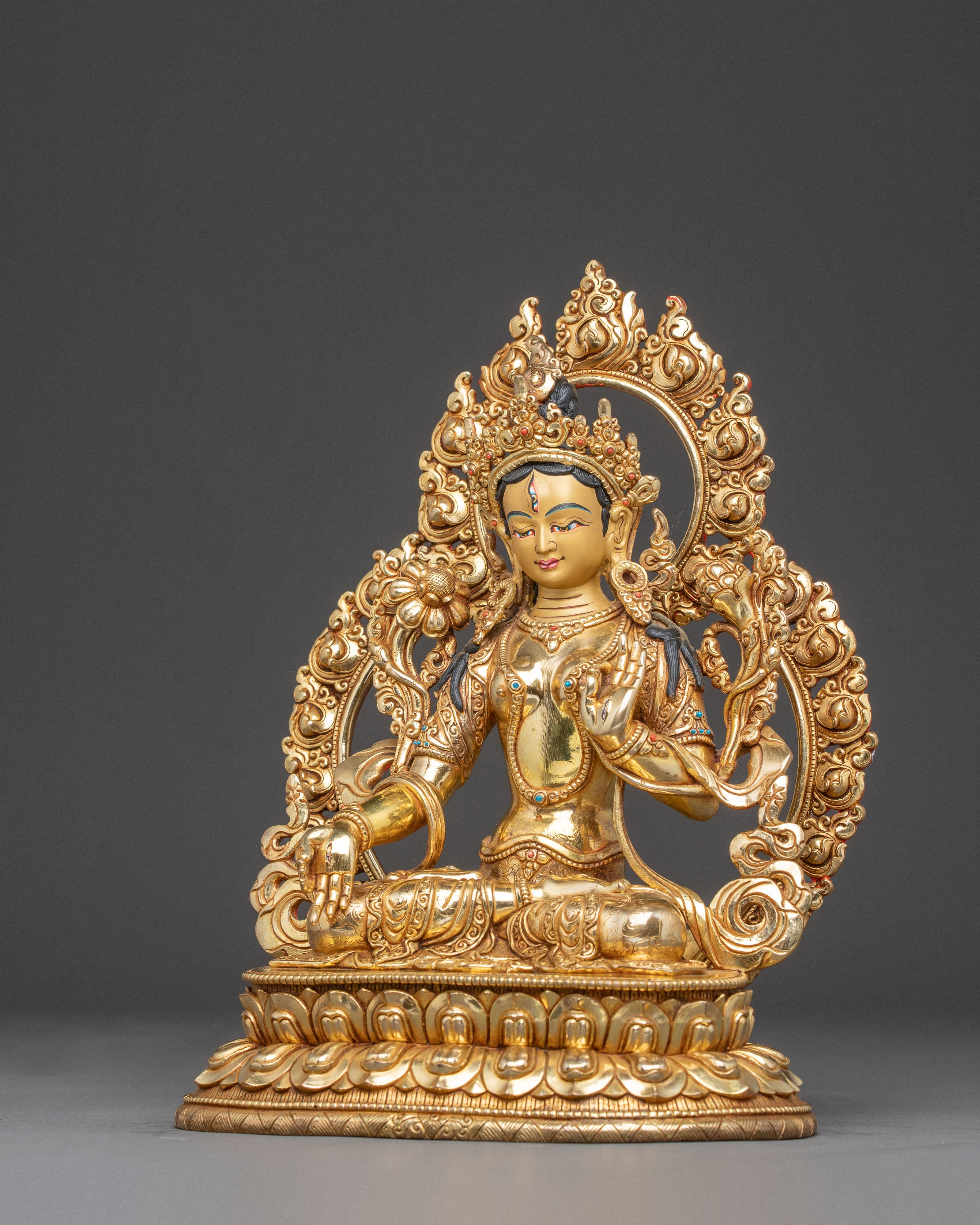 White Tara Handmade Copper Statue | The Goddess of Compassion and Longevity