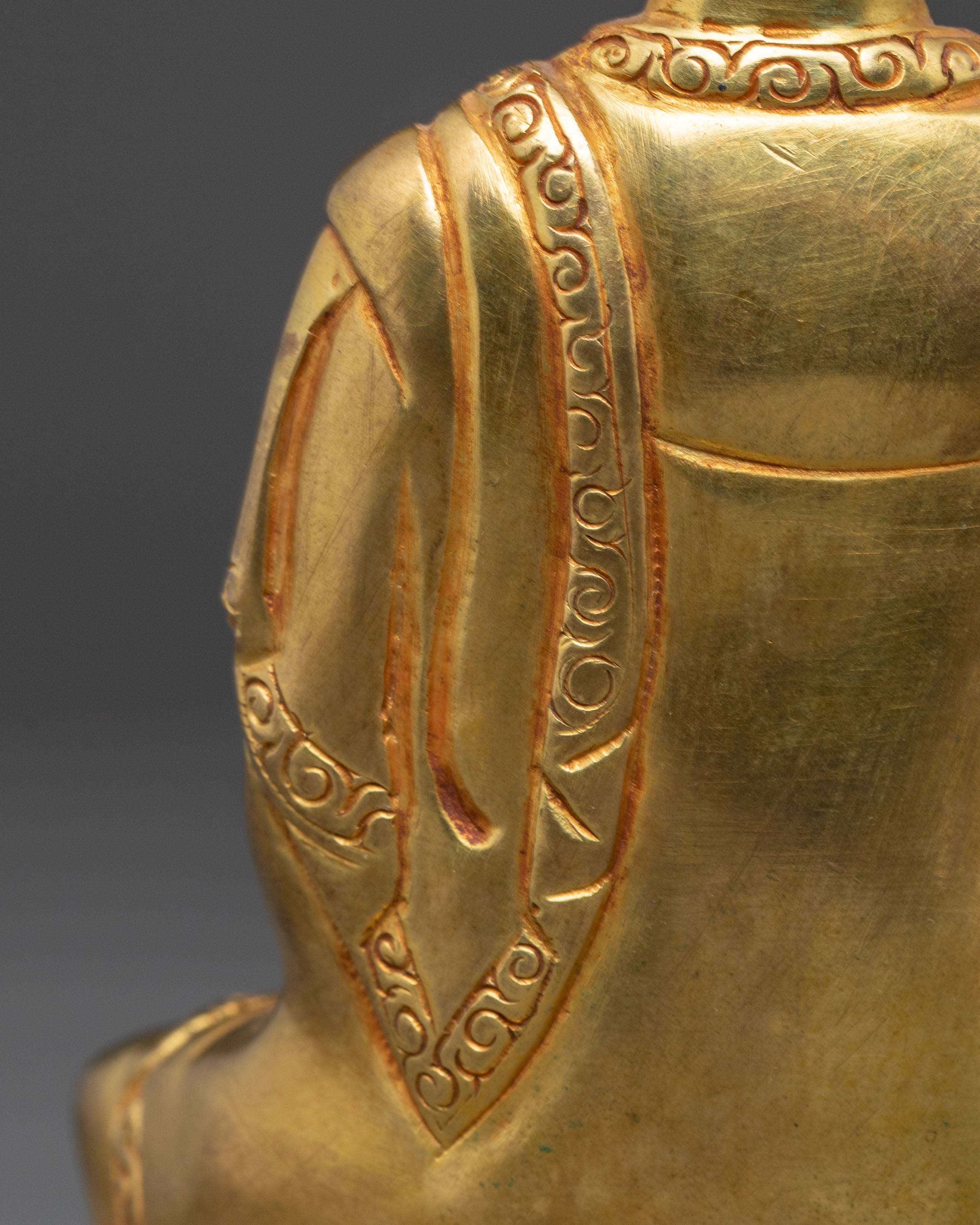 Peaceful Copper Handmade Statue of Amitabha Buddha | Pure Land Buddha