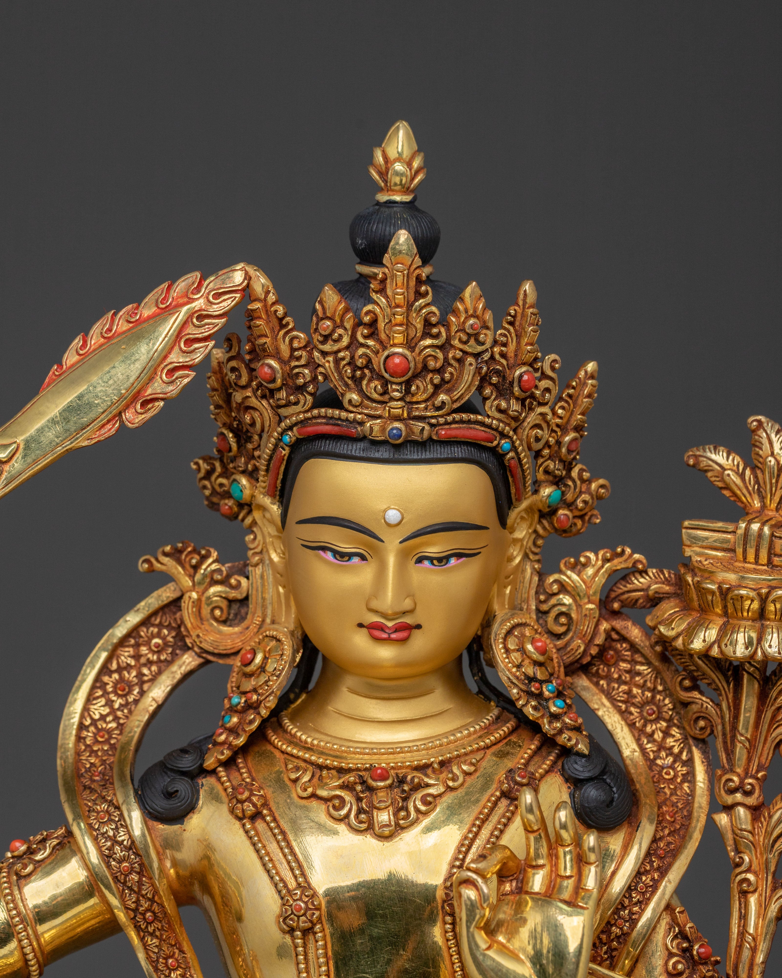Spiritual Manjushri Statue | Buddhist Altar Sculpture