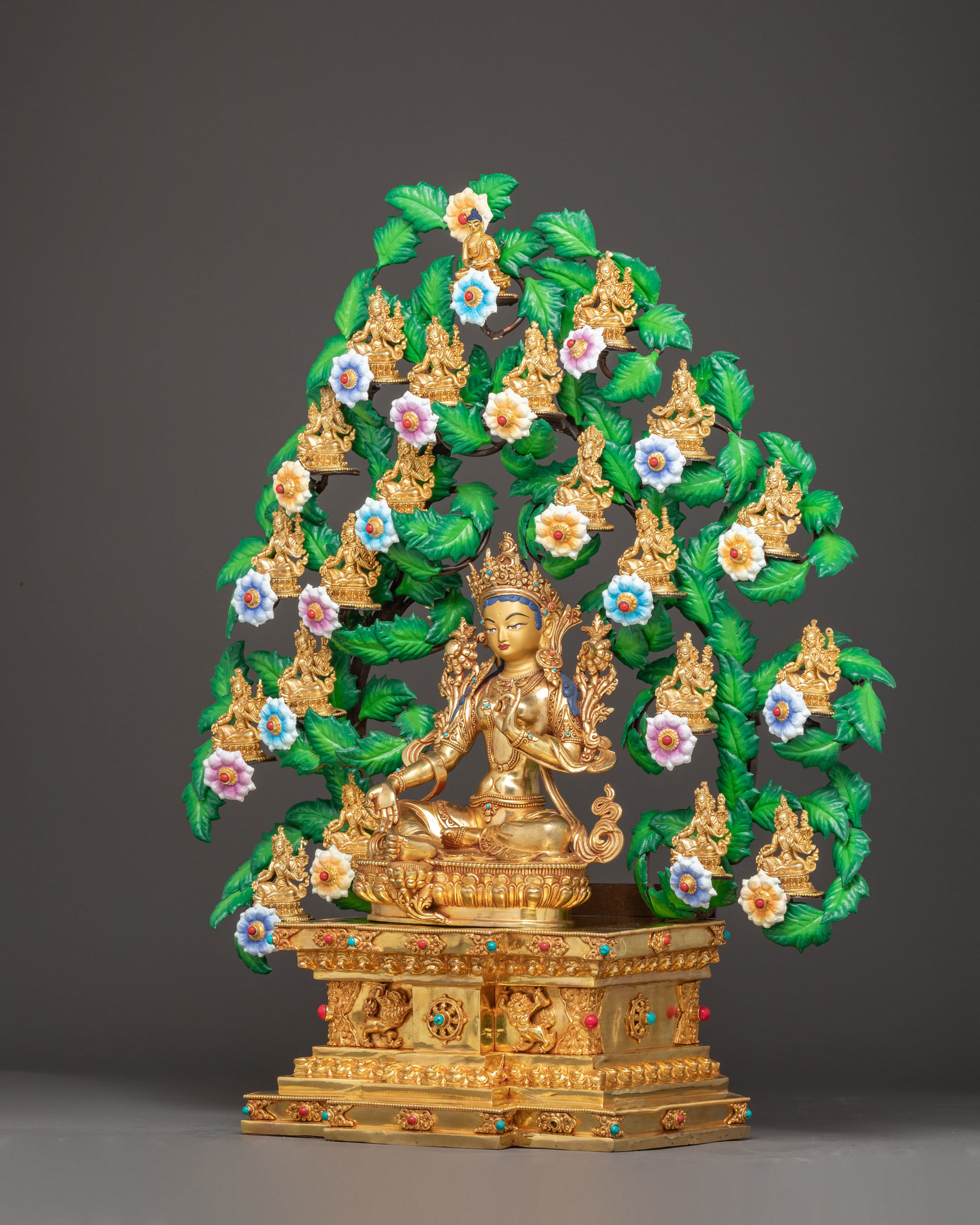 Handmade Twenty-One Tara Copper Set | 21 Tara Sculpture Set