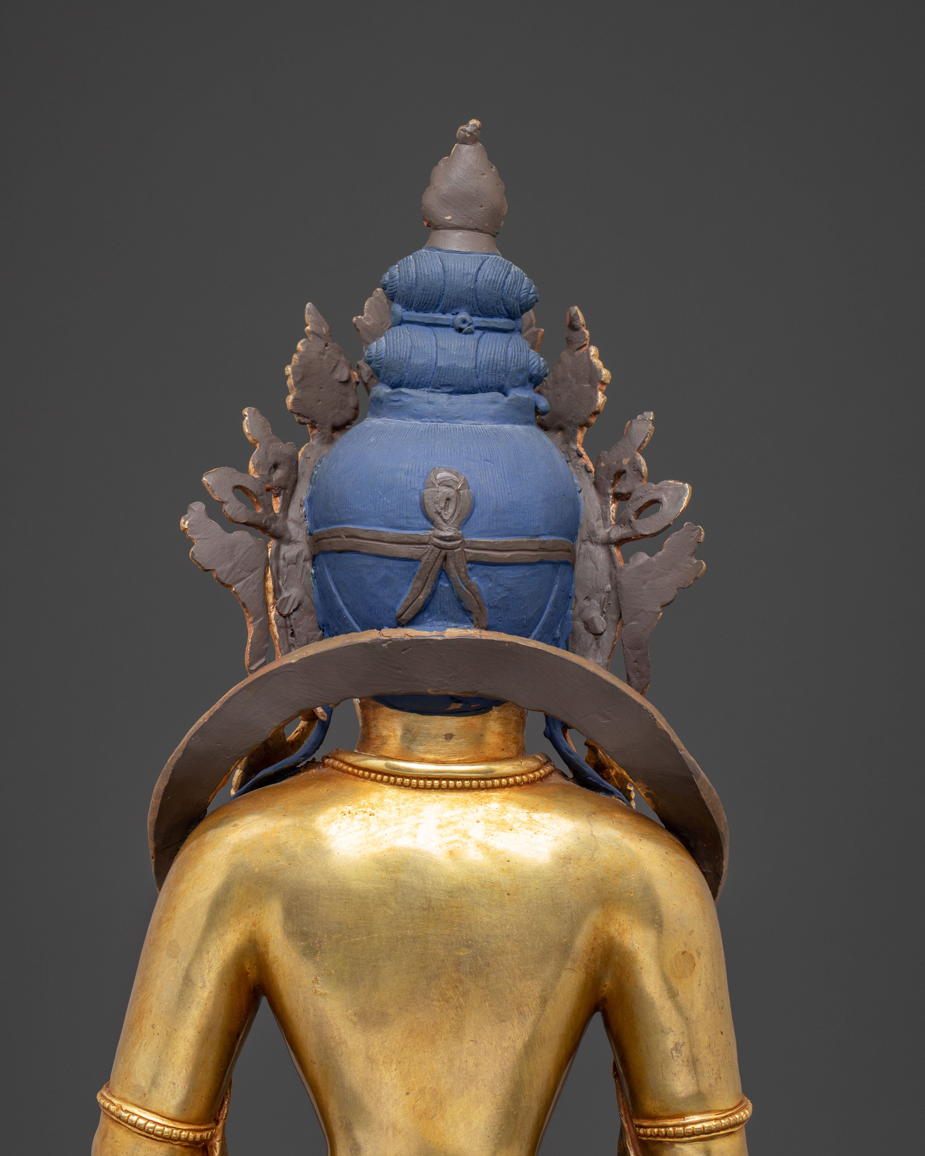 Golden Handmade Statue of Bodhisattva Amitayus | Buddhist Artwork