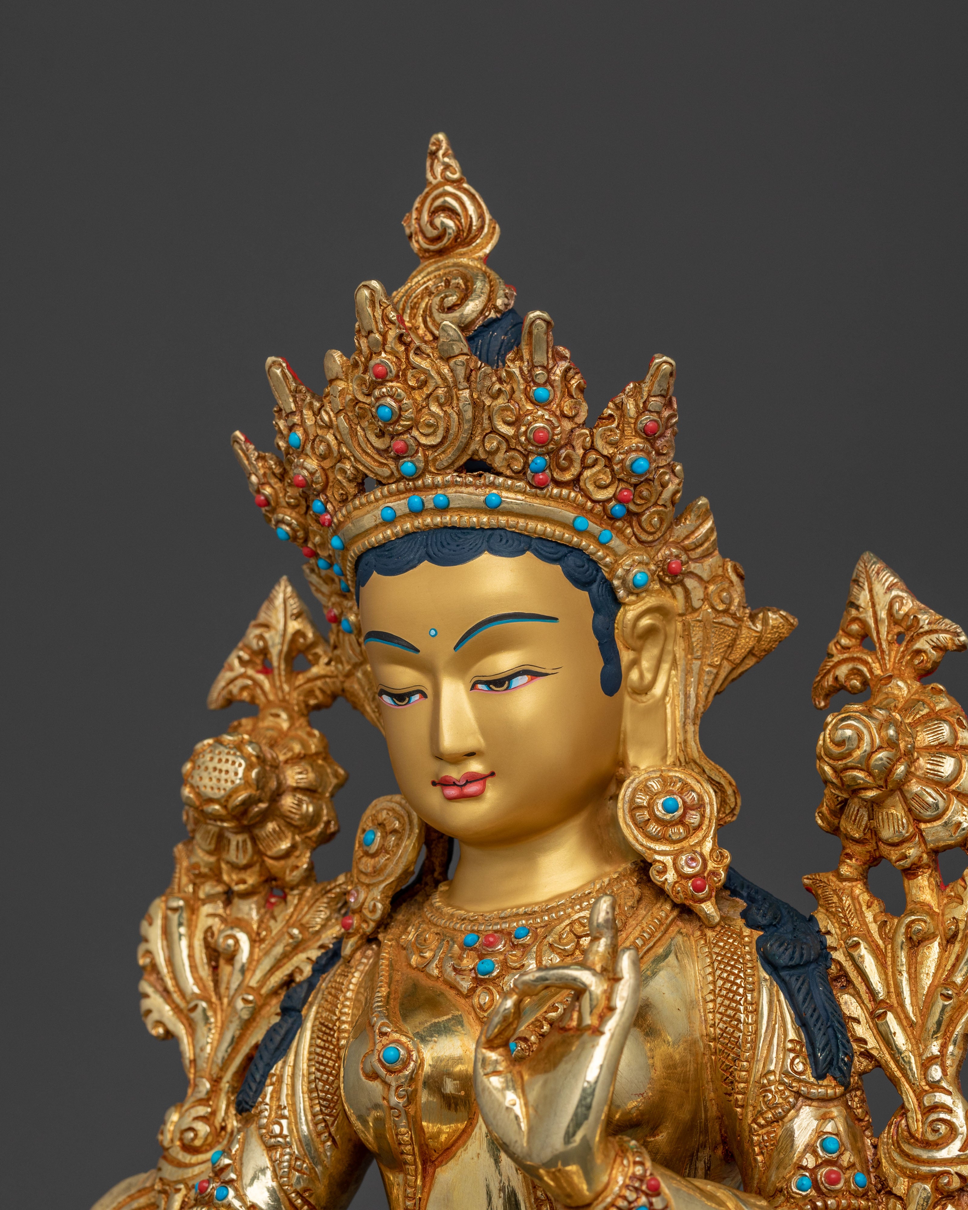 Green Tara Bodhisattva Handcrafted Sculpture