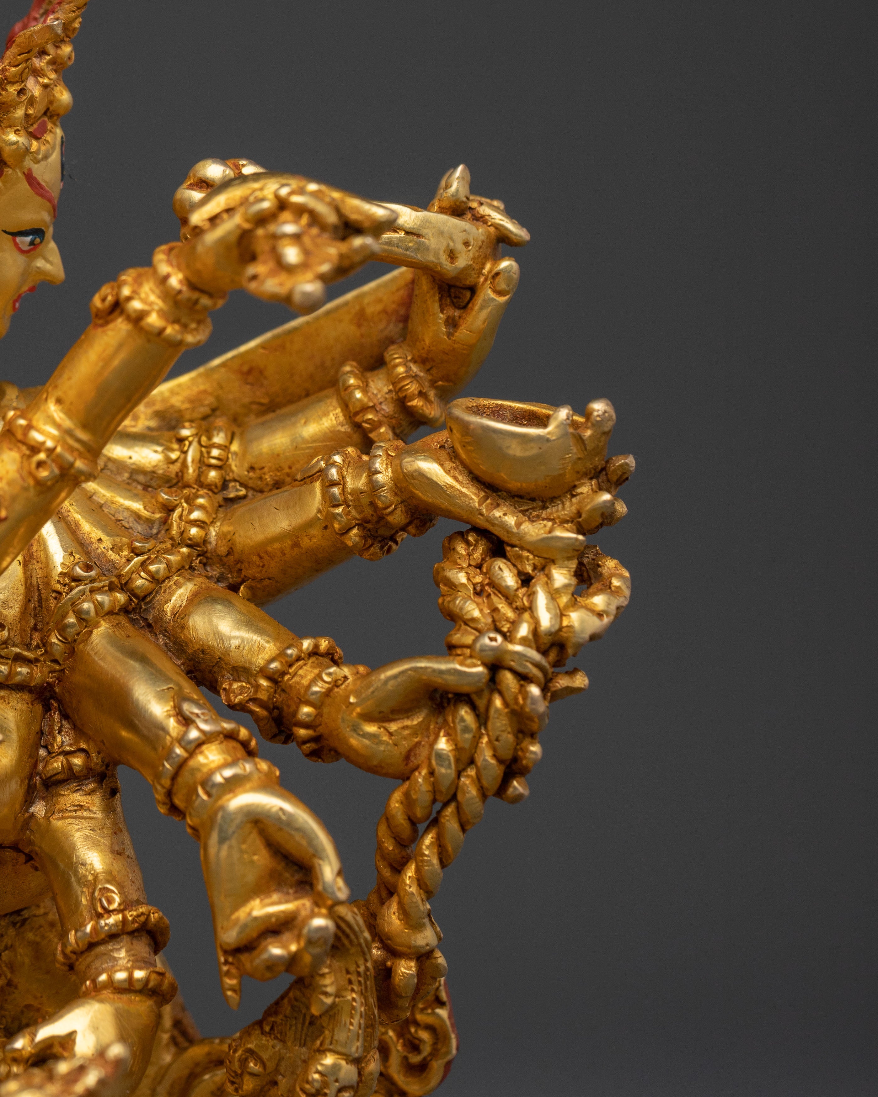 Chakrasamvara Sacred 24K Gold Gilded Statue with Consort