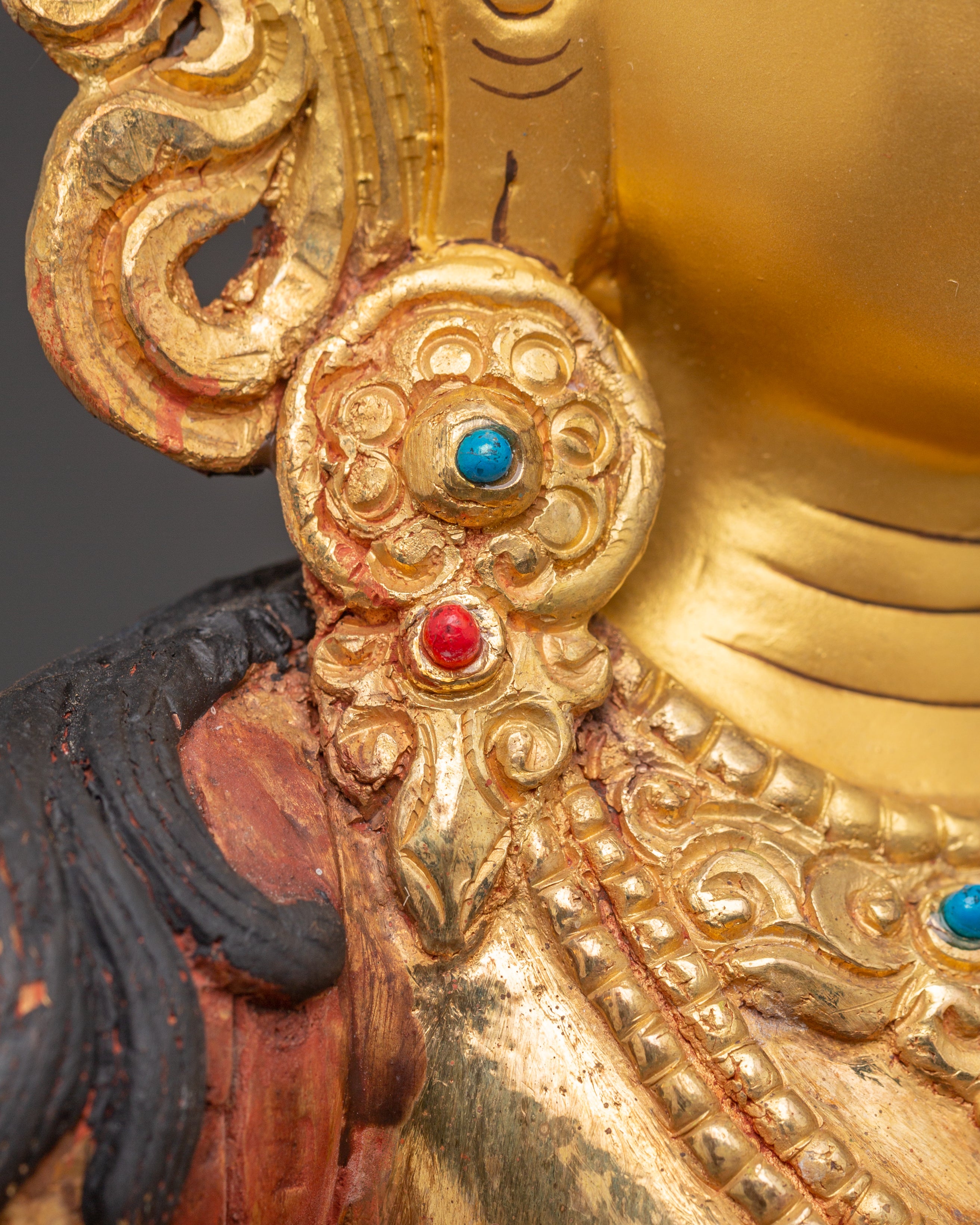 Handmade Golden Statue of Manjushri: The Wisdom Bodhisattva | Nepali Art