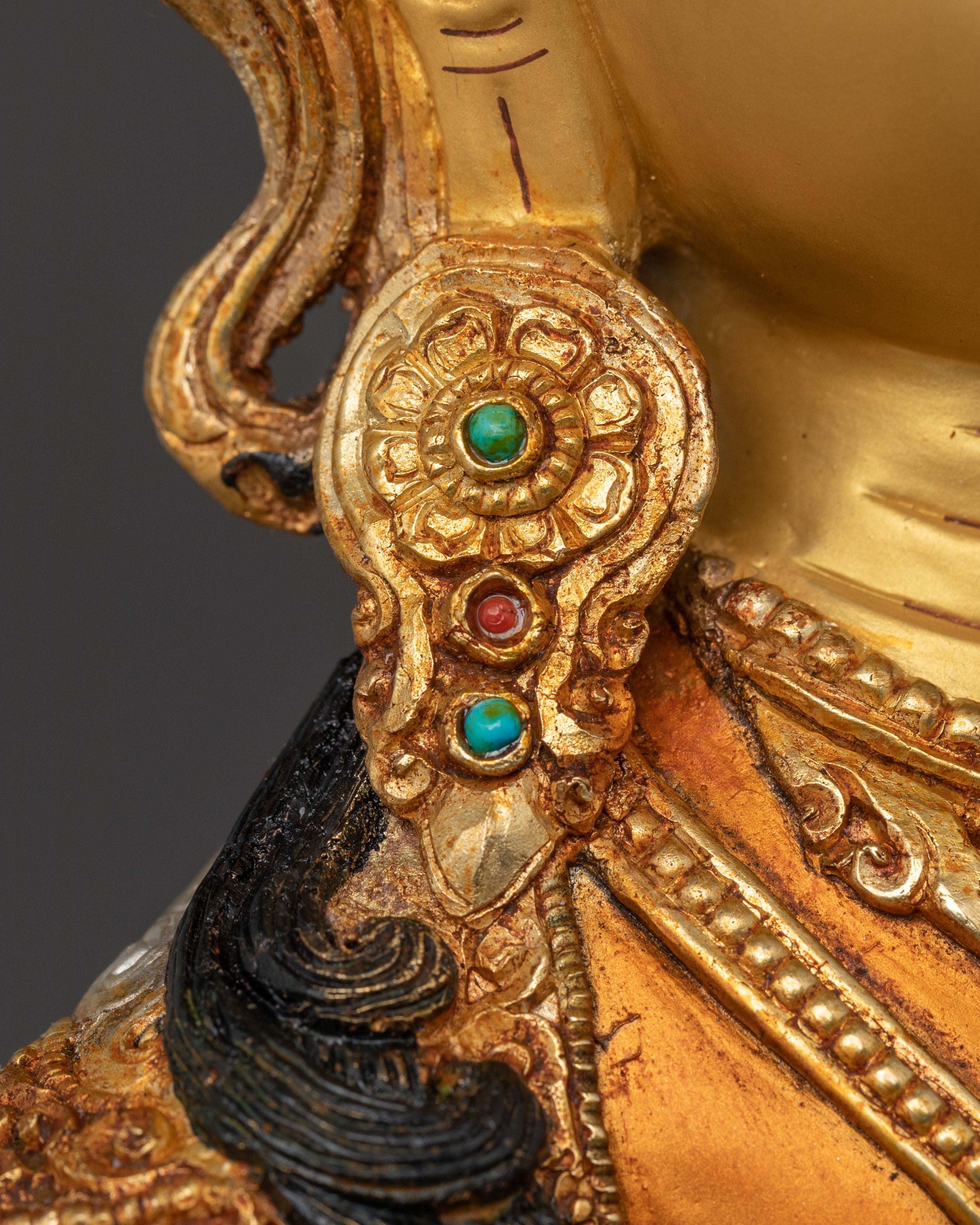 Manjushri Wisdom Statue | 24K Gold Gilded Figure