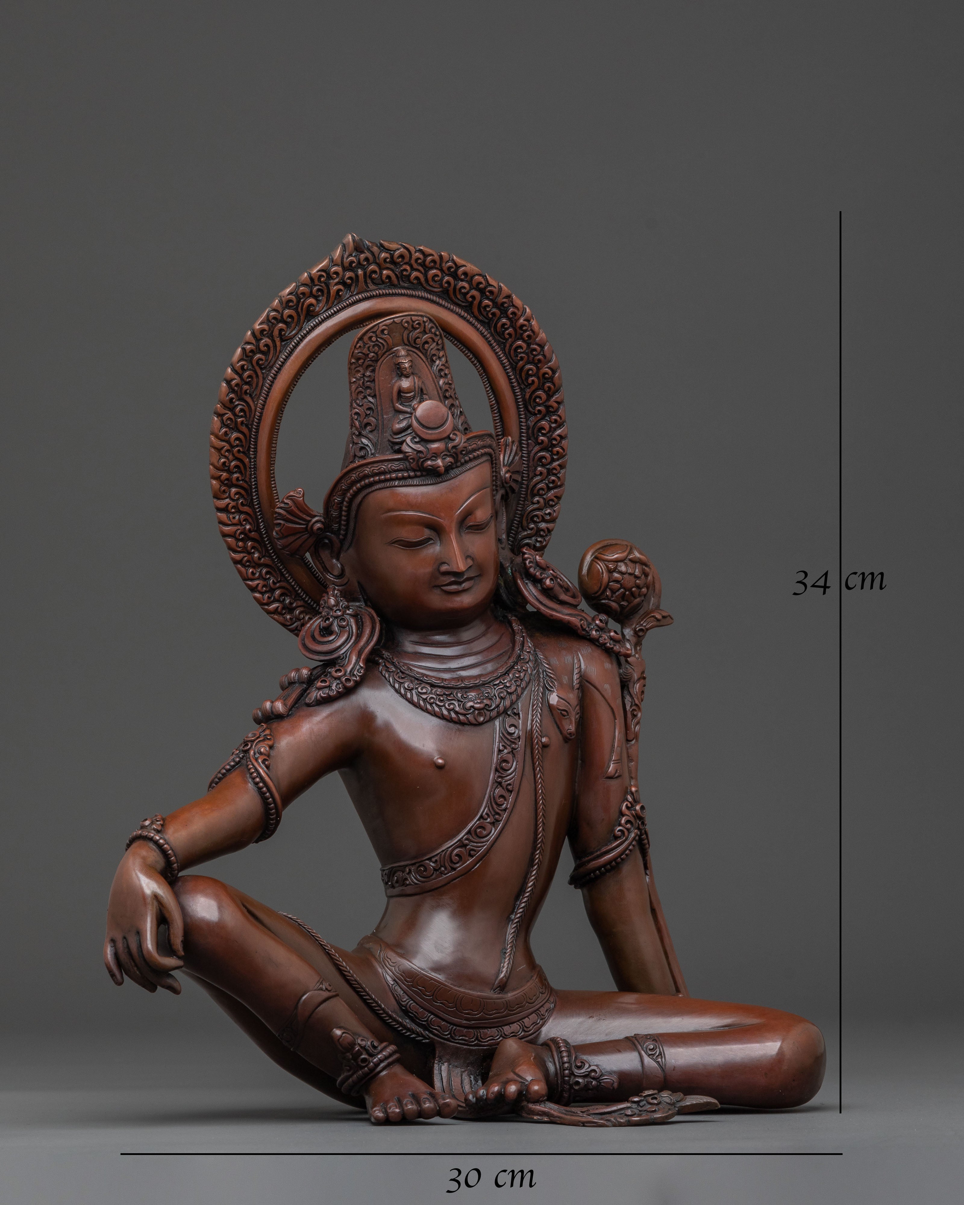 Statue of Eternal Savior Lokeshwor – Oxidized Copper