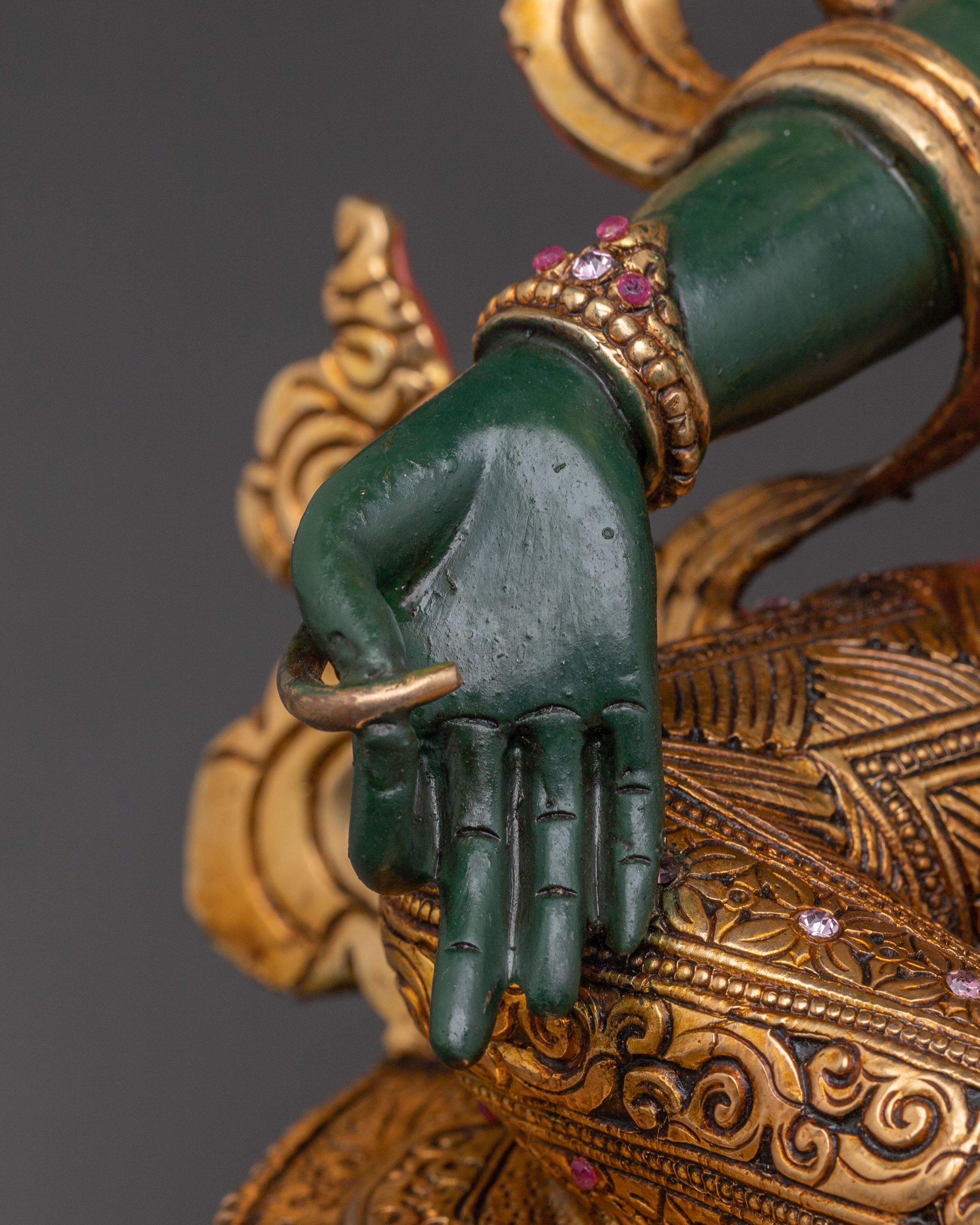 Green Tara Handcrafted Copper Statue – Radiant Devotion