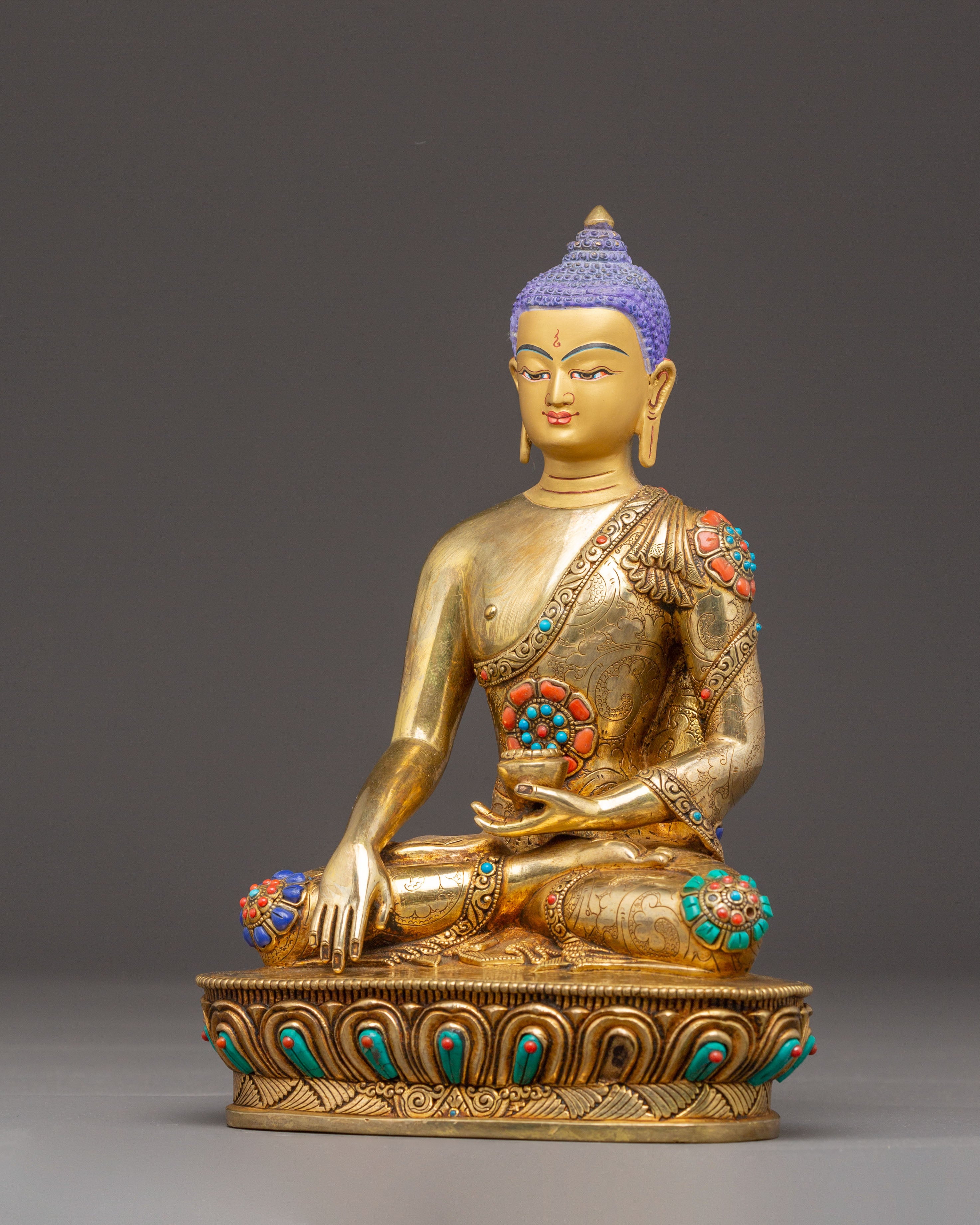 Handmade Golden Historical Shakyamuni Buddha Statue