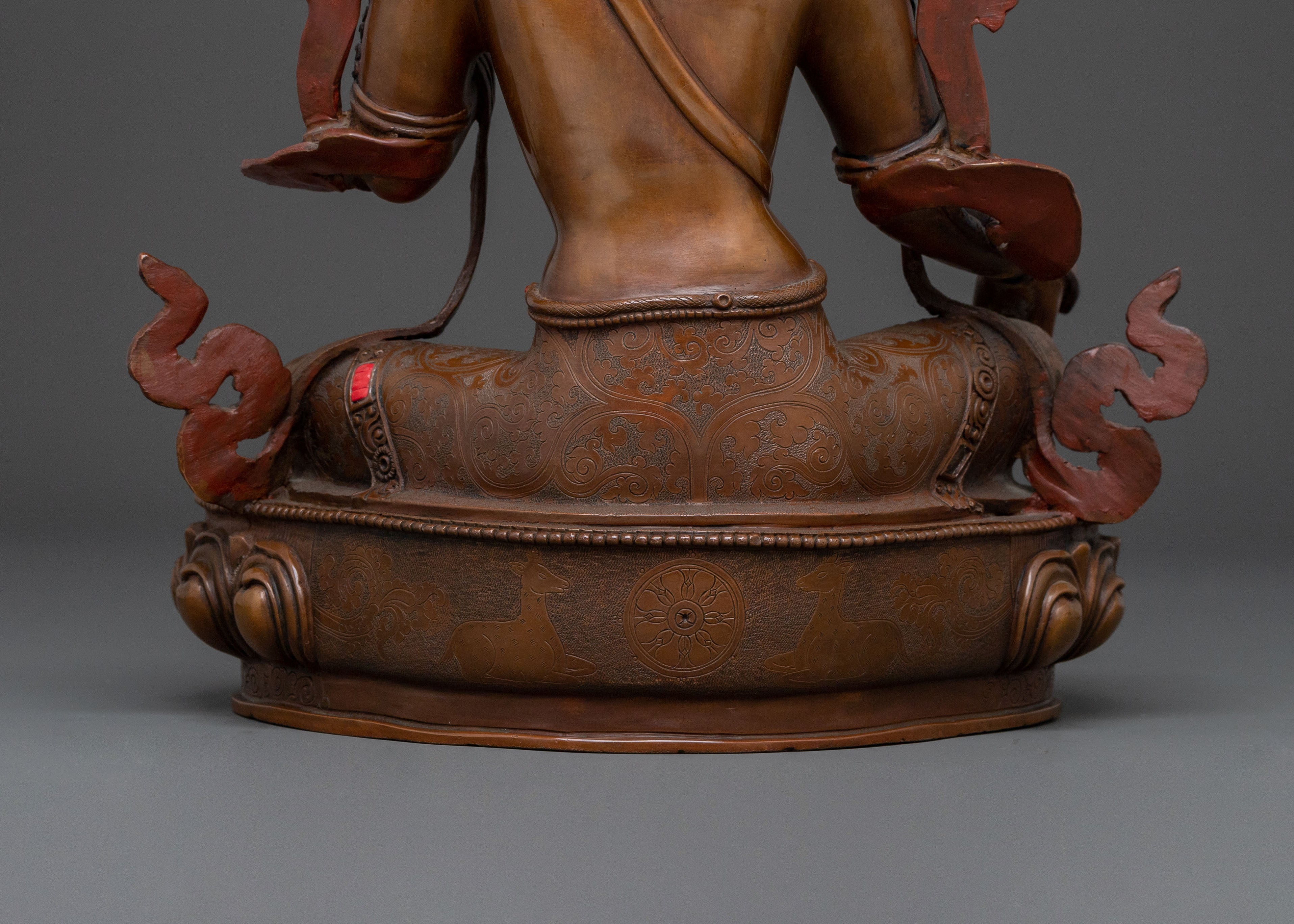 Green Tara Oxidized Copper Statue: Protector Goddess