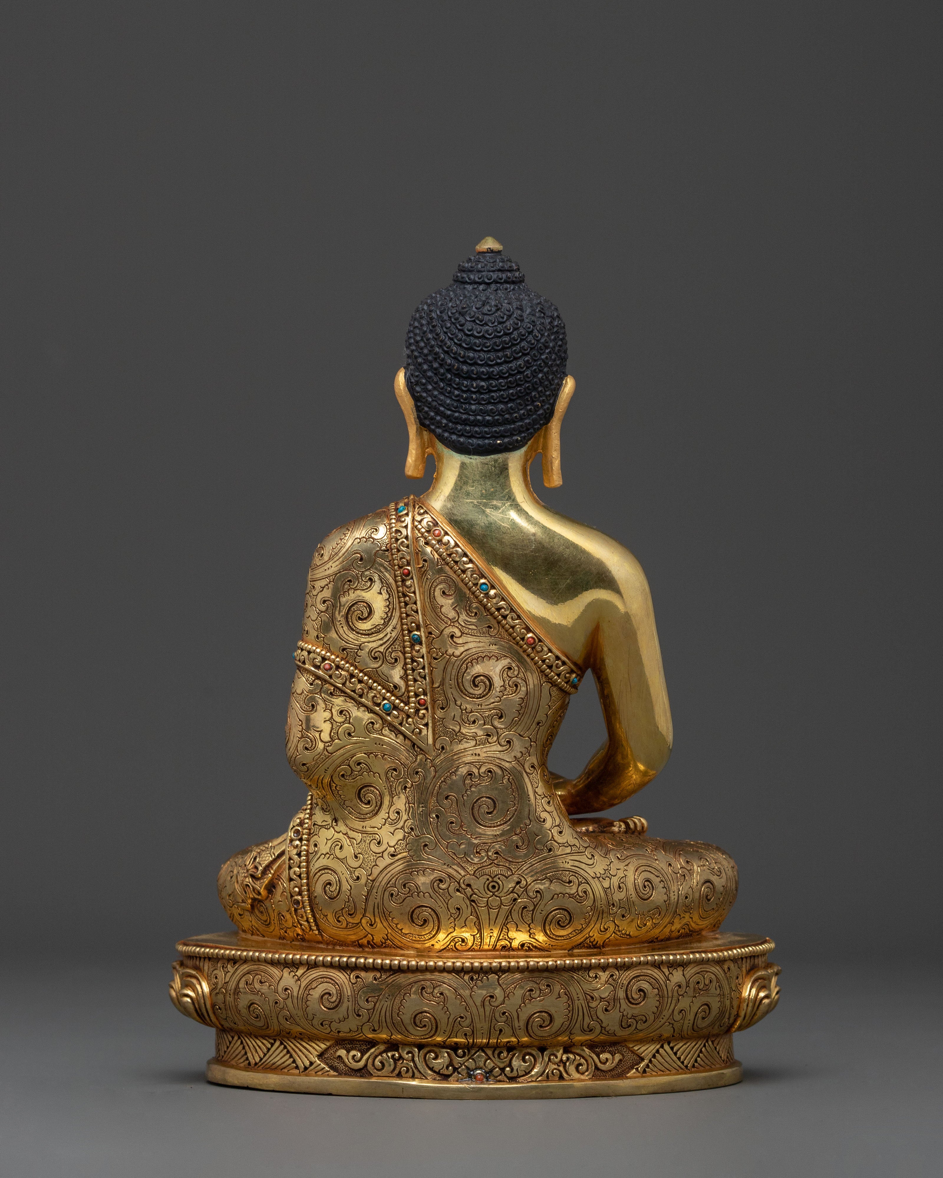 Golden Three Buddhas Spiritual Statue Set