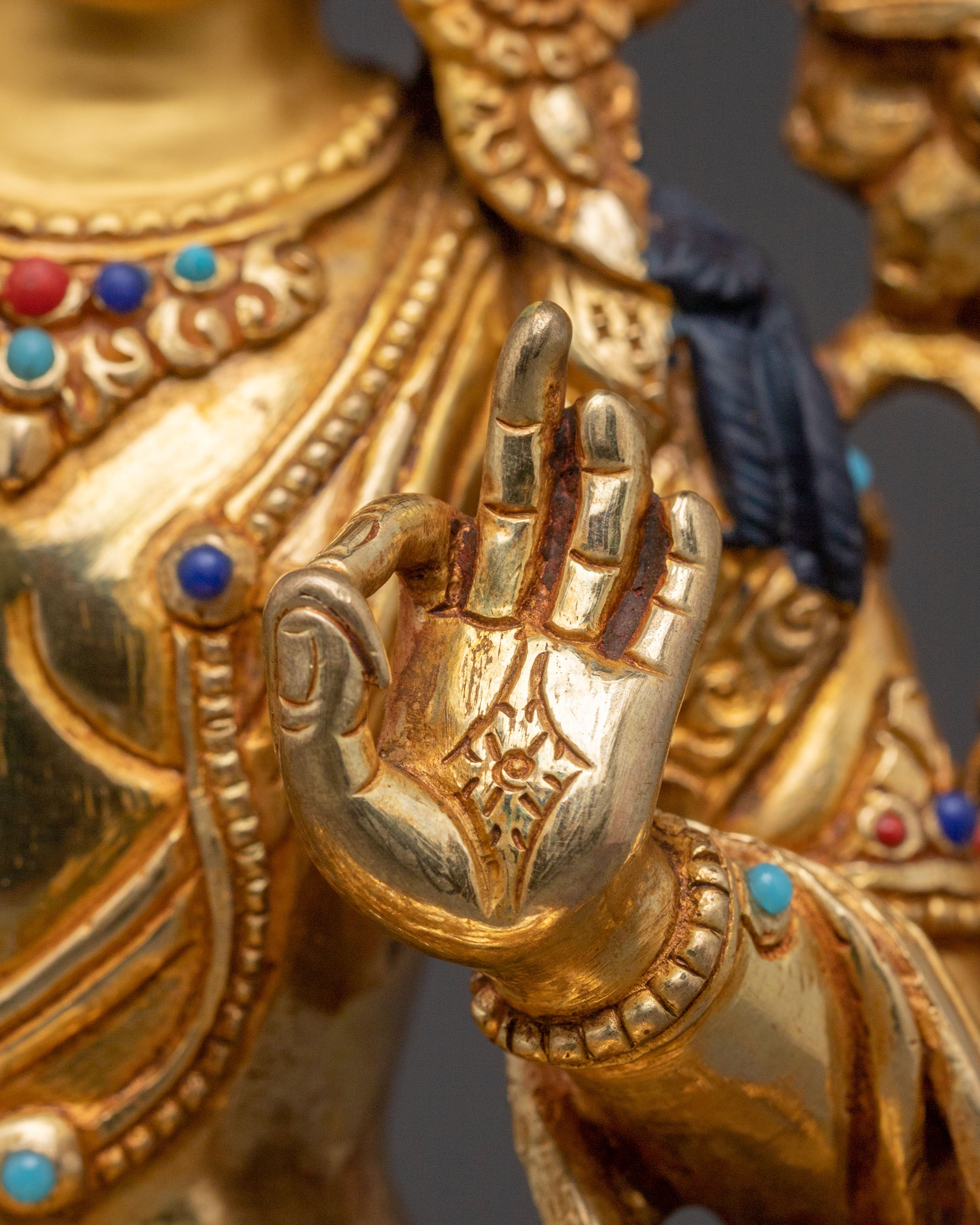 Manjushri Statue Sword of Enlightenment - 24K Gold Gilded