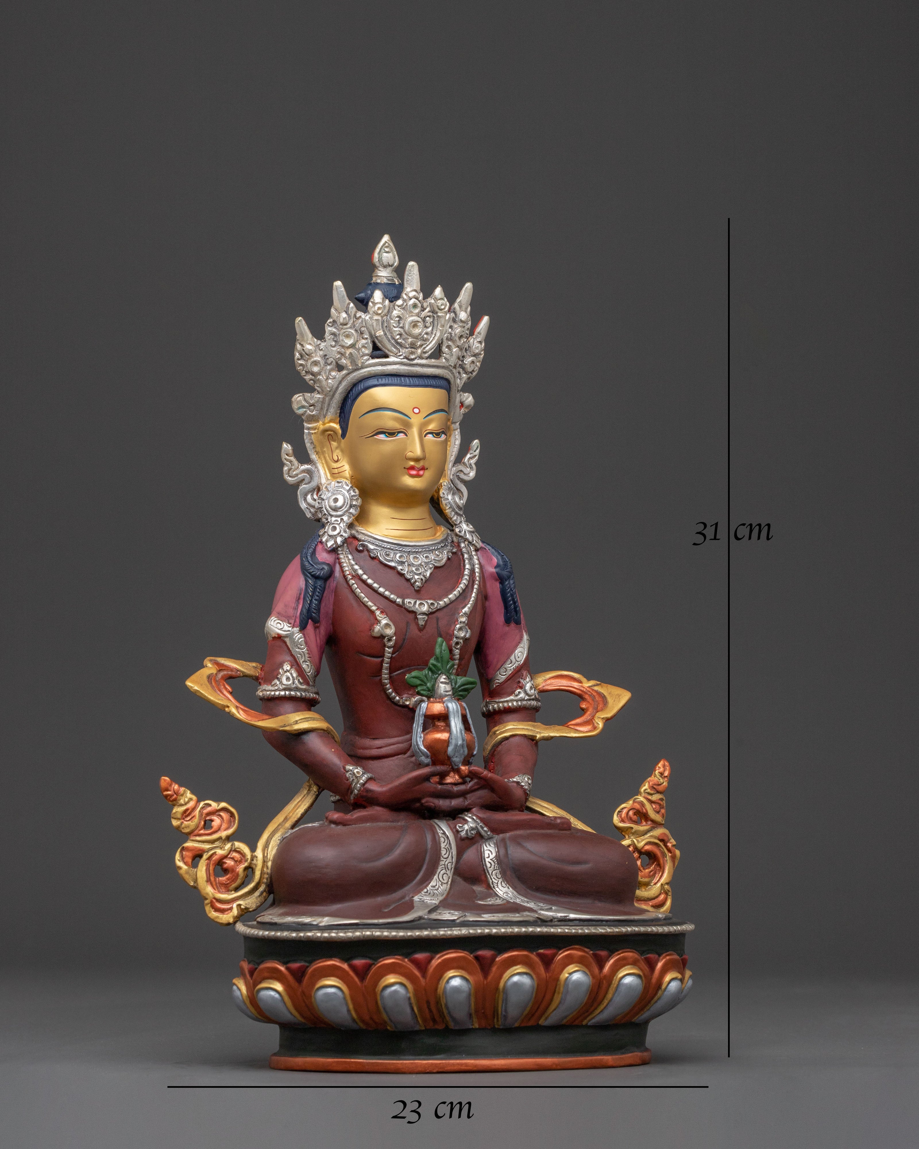 Amitayus Sacred Longevity Statue – Gilded Copper Masterpiece