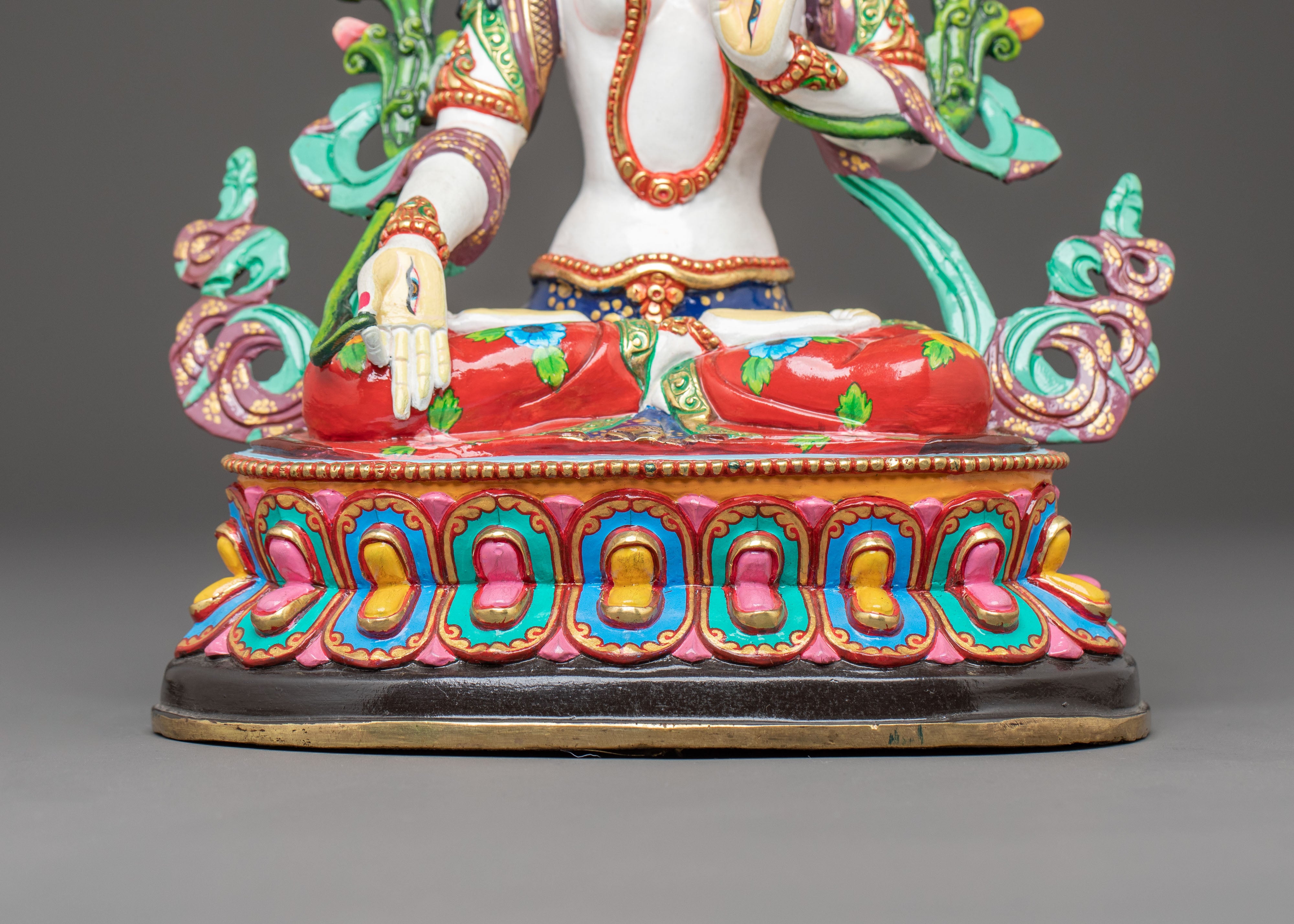 White Tara Golden Buddhist Statue | Sita Tara - Female Buddha