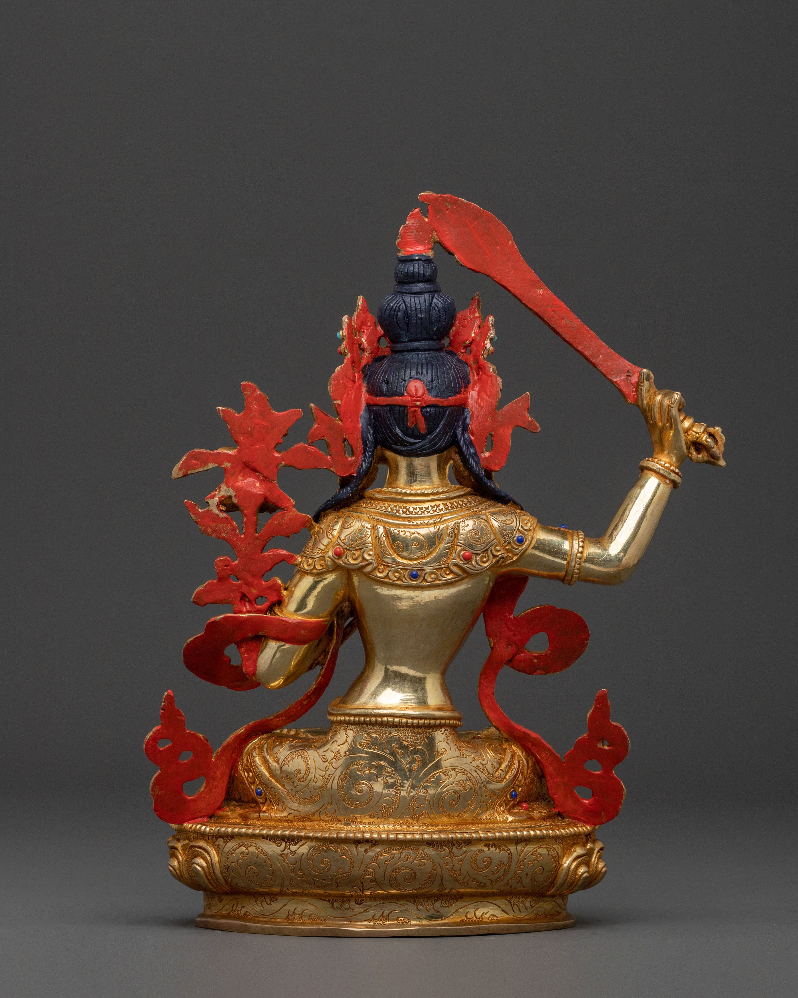 Manjushri Golden Sculpture | Bodhisattva of Wisdom