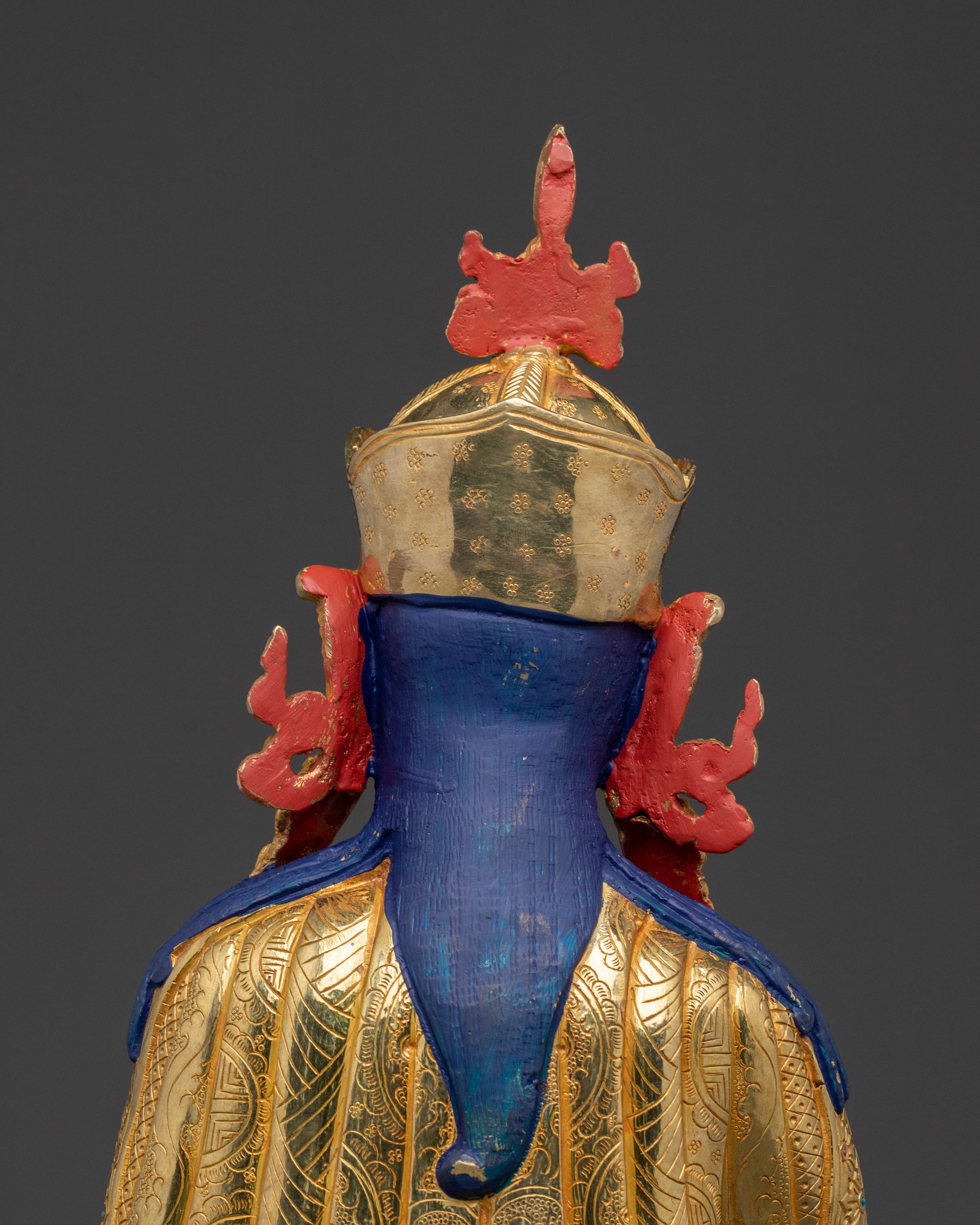 The Lotus Born Guru Rinpoche Statue – Exquisite Gilded Copper Statue