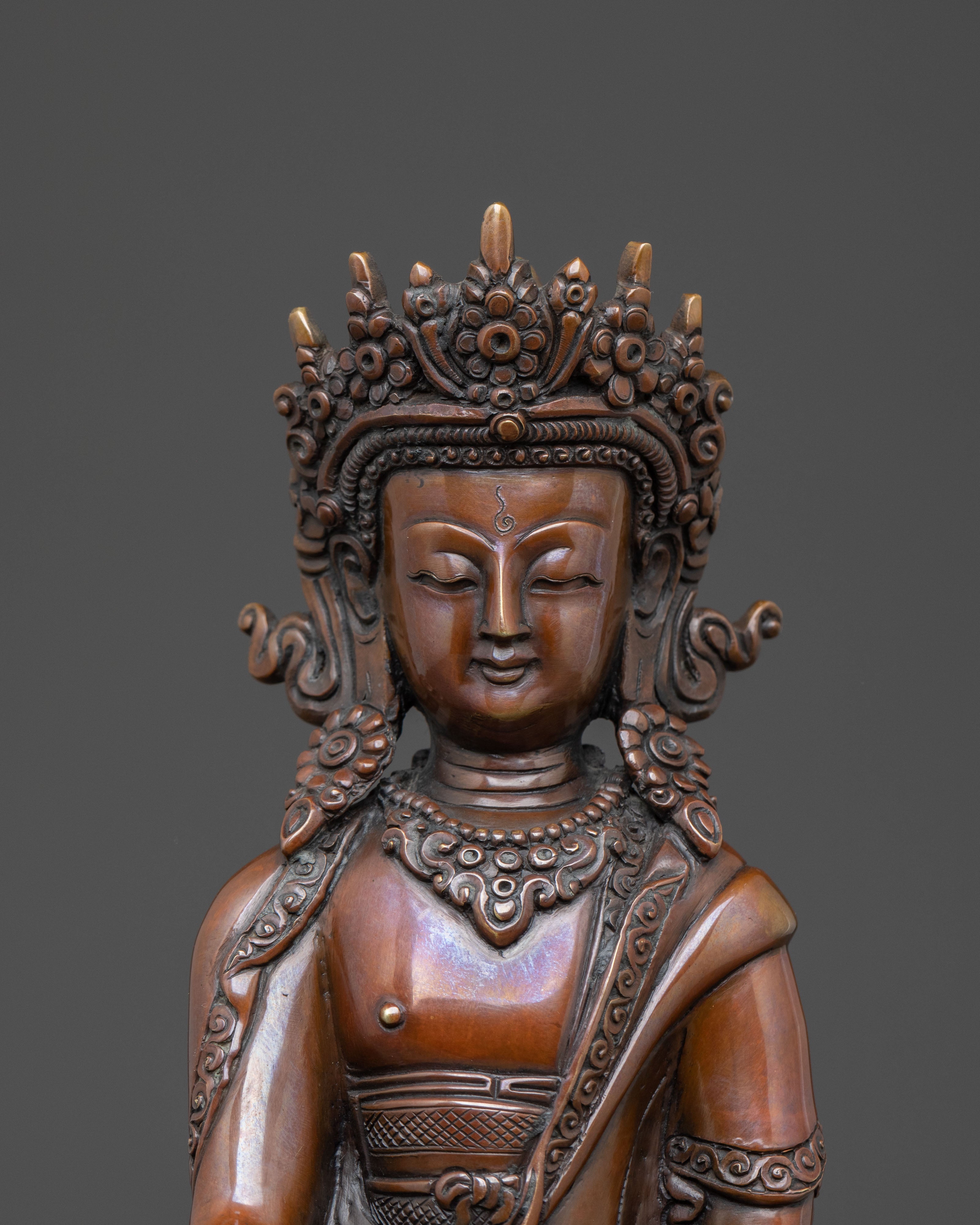 Crown Shakyamuni Buddha Statue | Meditational Decor