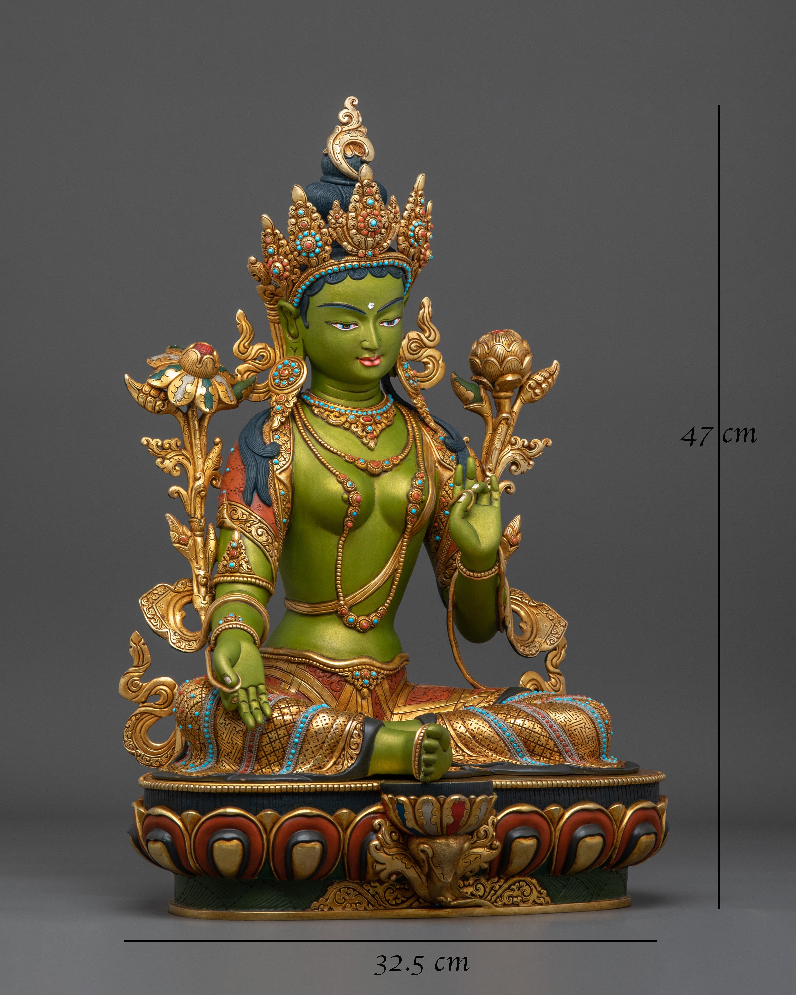 Green Tara Statue | Peaceful Buddhist Guardian
