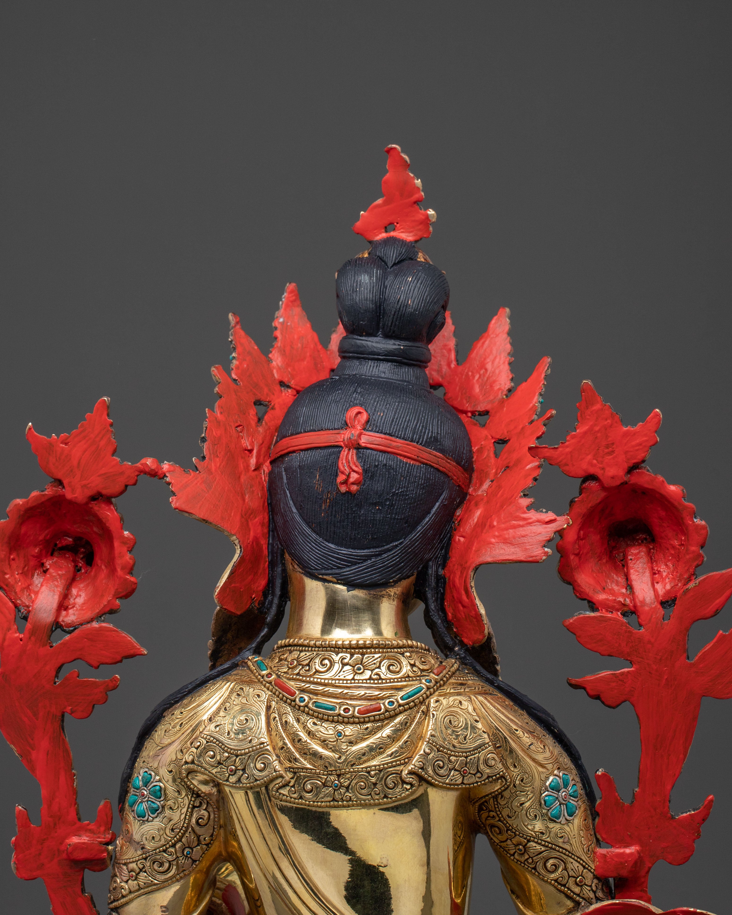 A Radiant Hand Carved Goddess Green Tara Statue