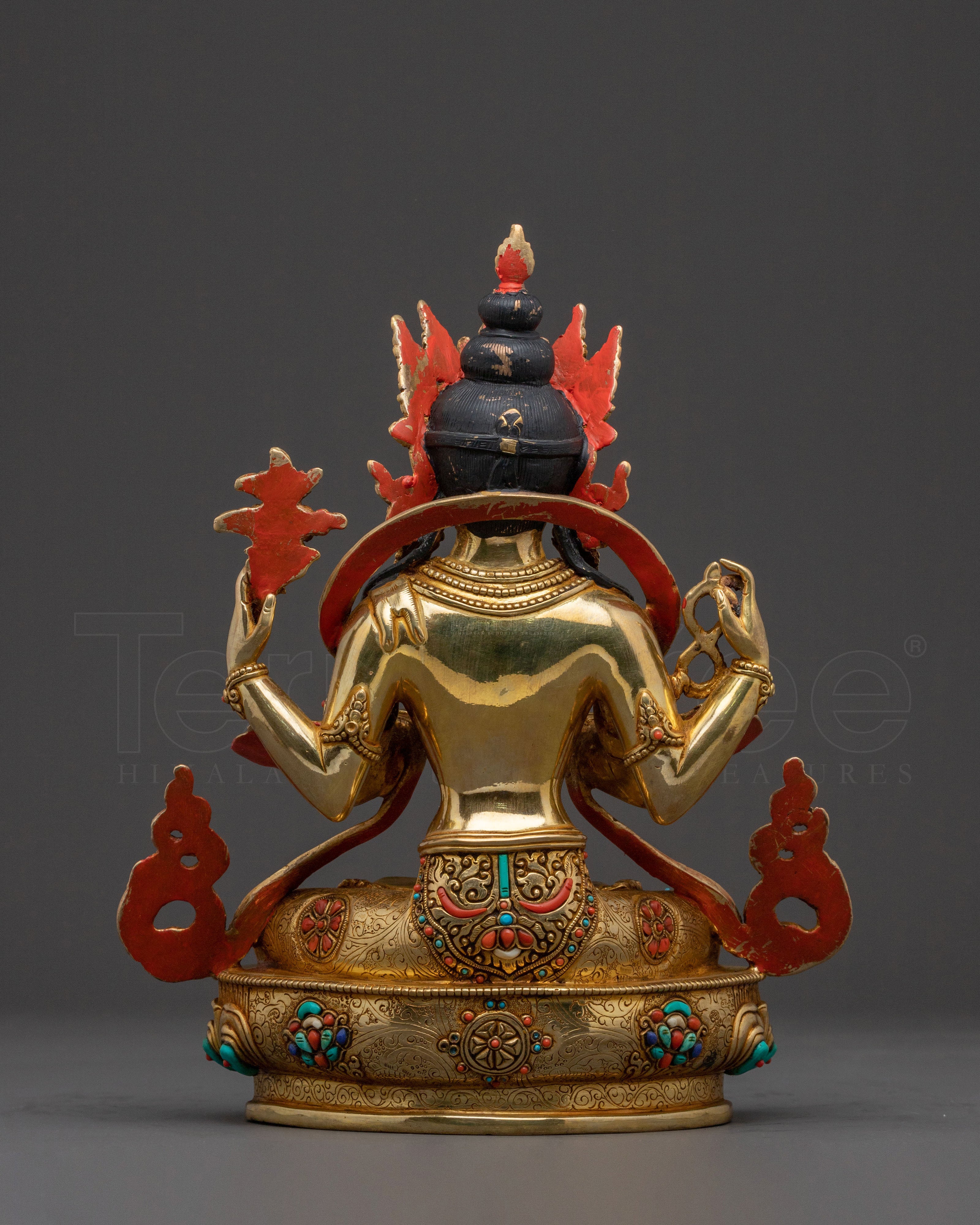 Chenrezig Enlightened Bodhisattva Statue – 24K Gold Gilded Masterpiece