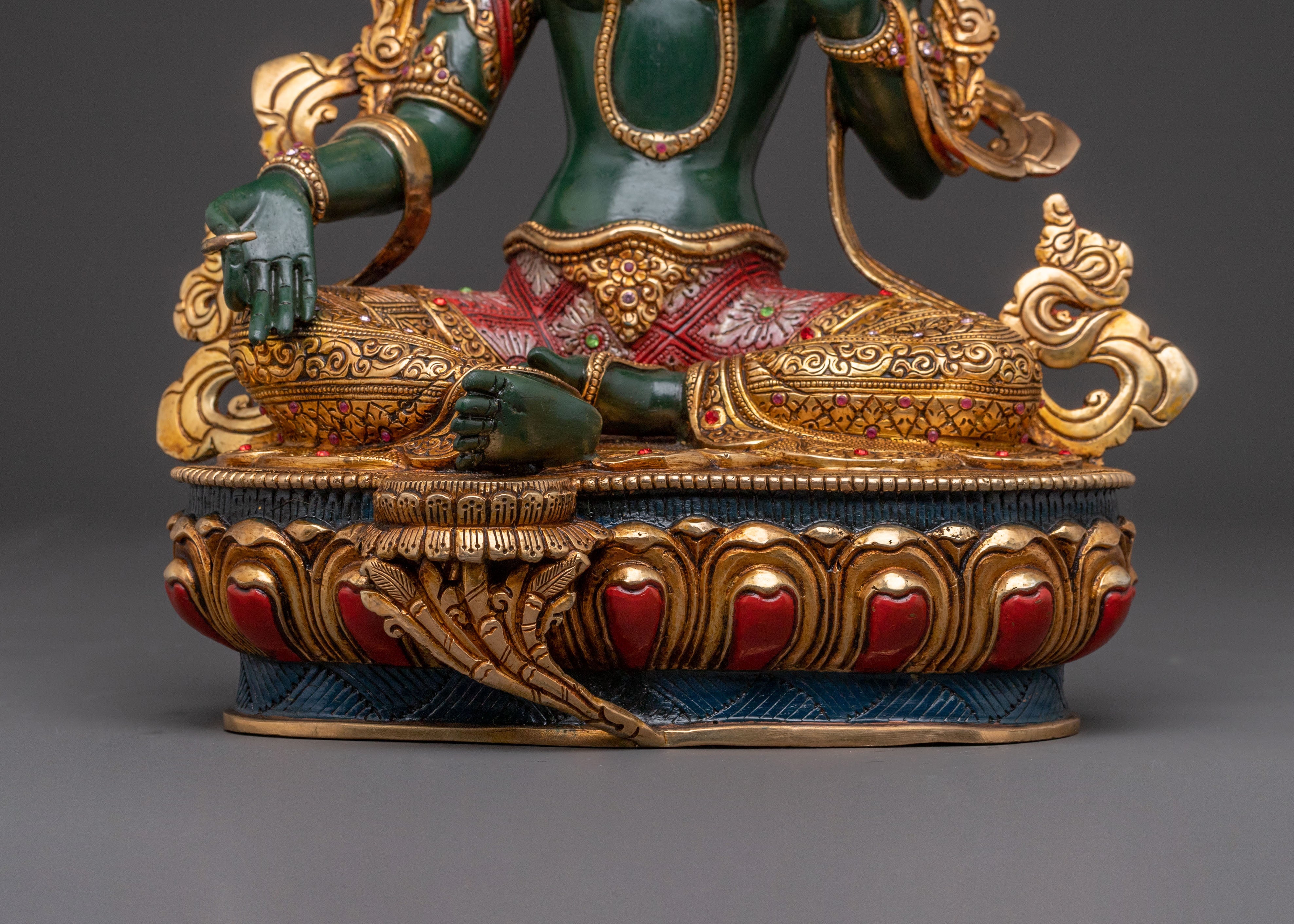 Green Tara Handcrafted Copper Statue – Radiant Devotion