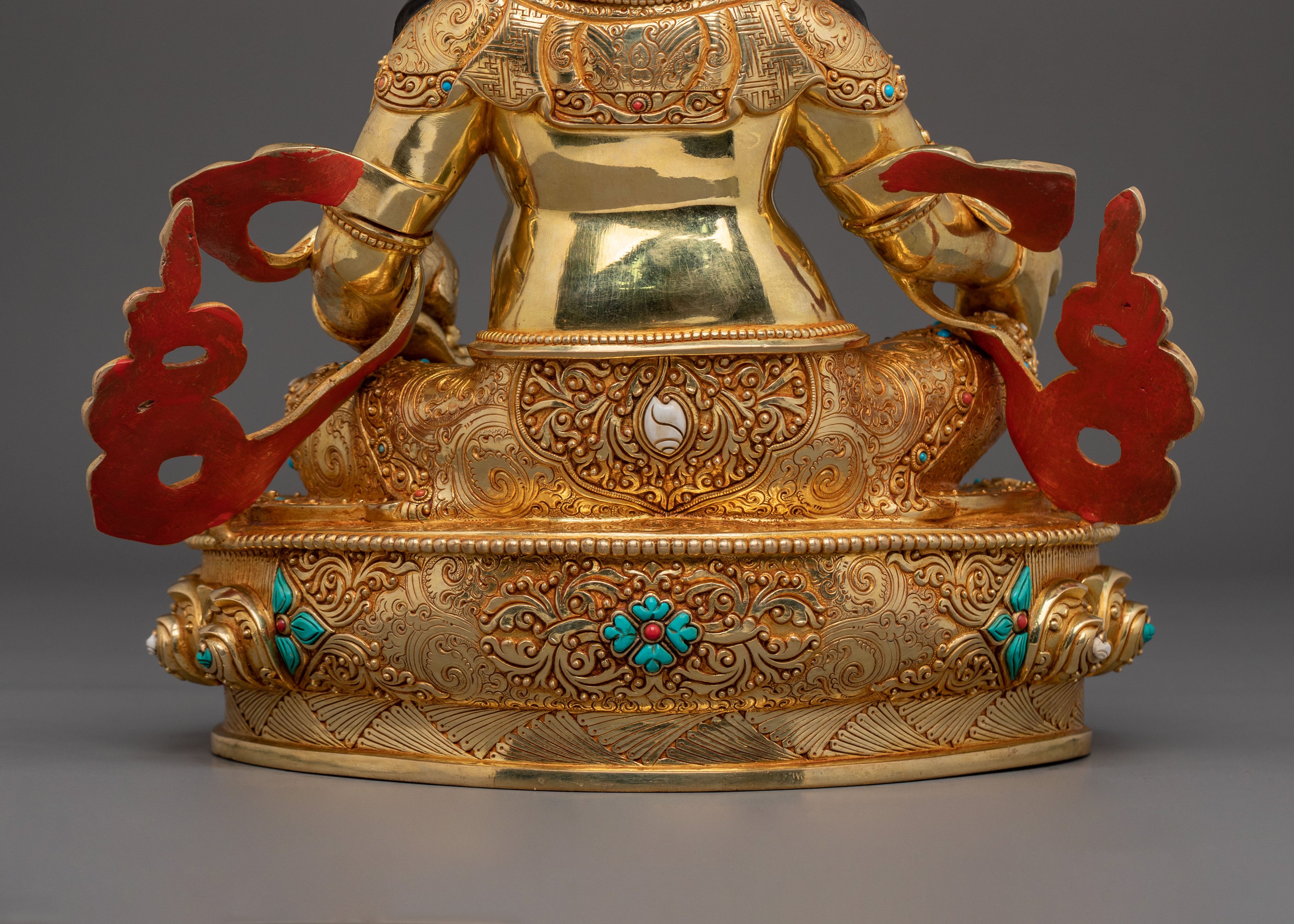 Dzambhala 24K Gold Gilded Sculpture: Deity of Wealth