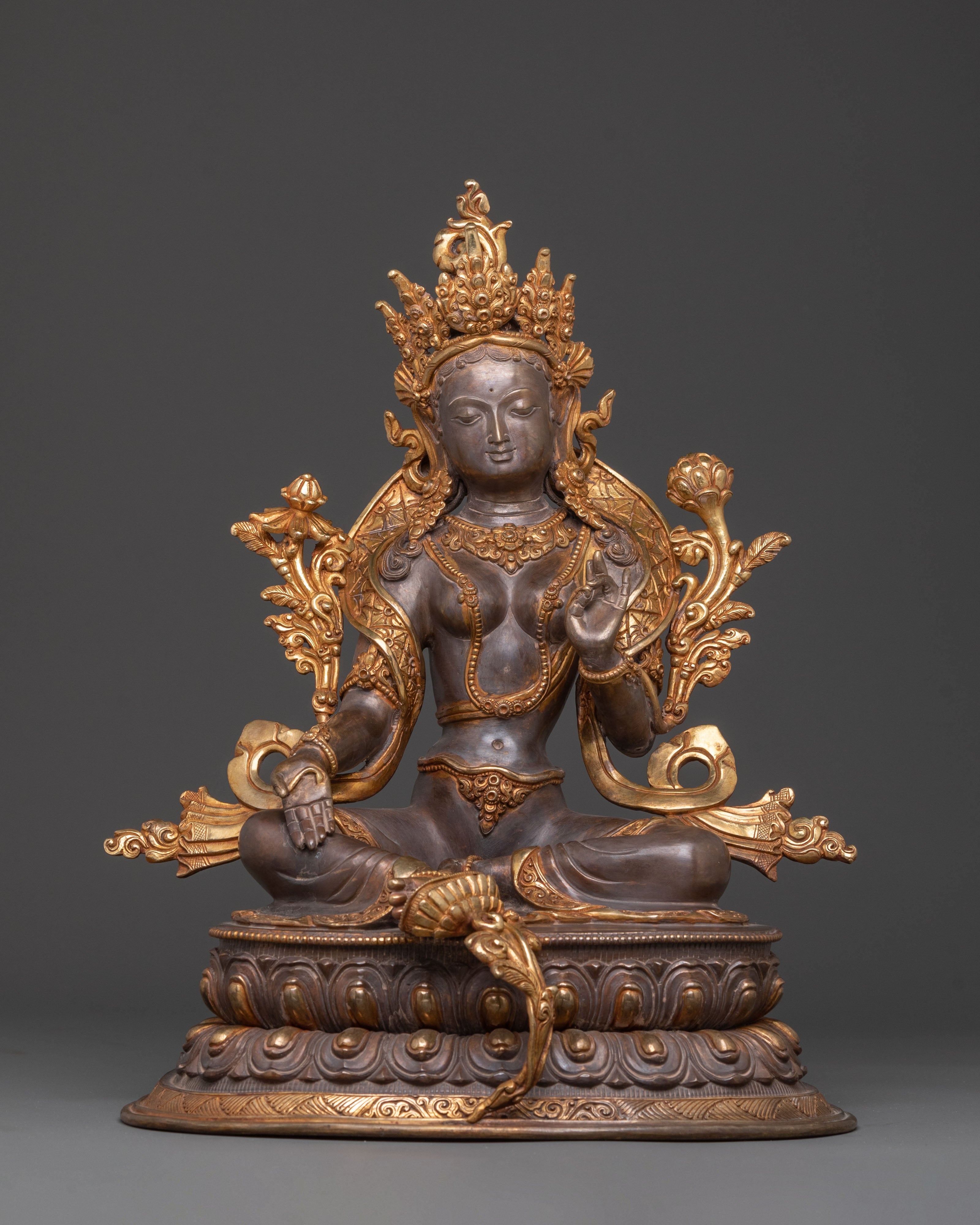 Handcrafted Green Tara Protection Statue