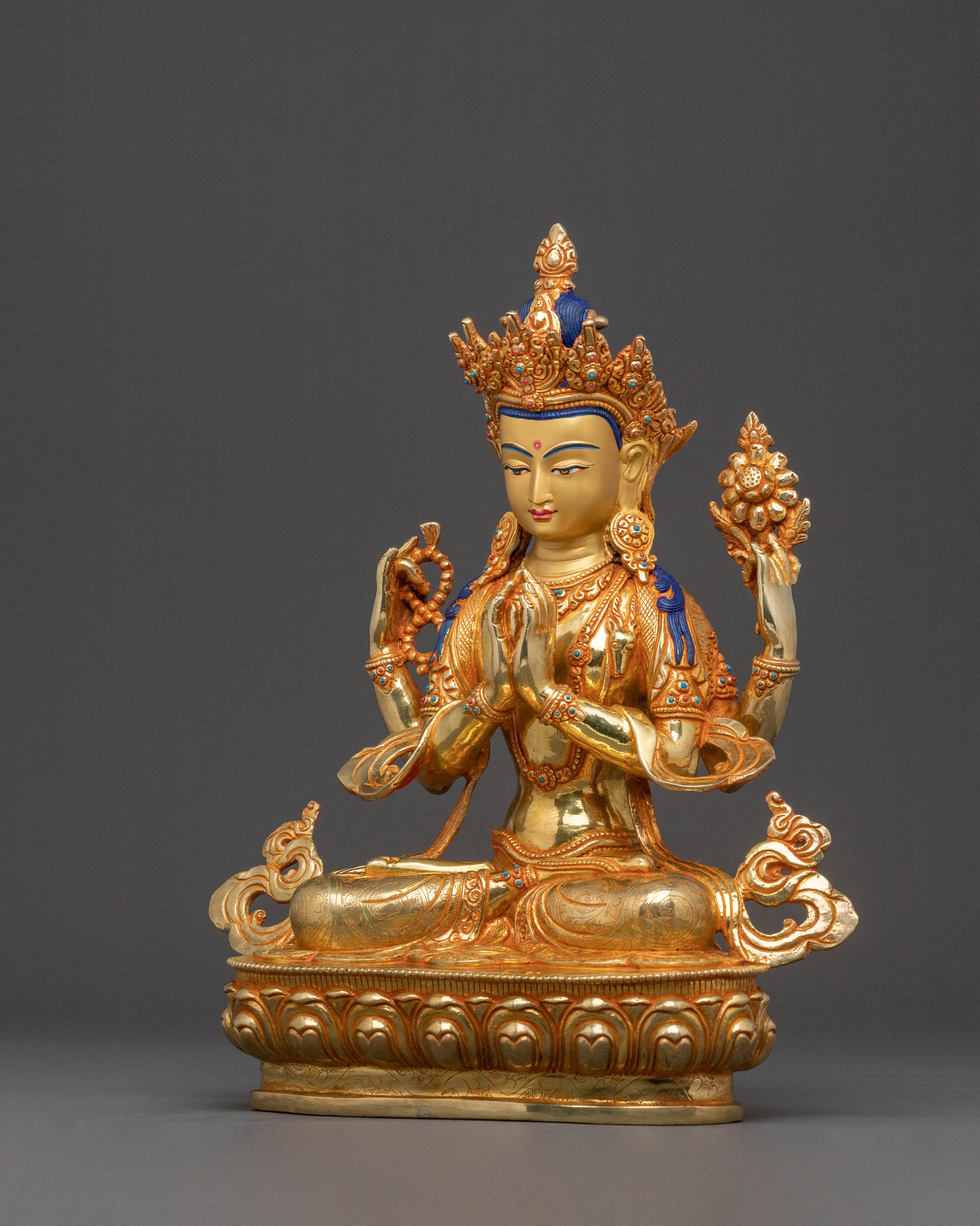 Divine Statue of Chenrezig – Handcrafted in Nepal