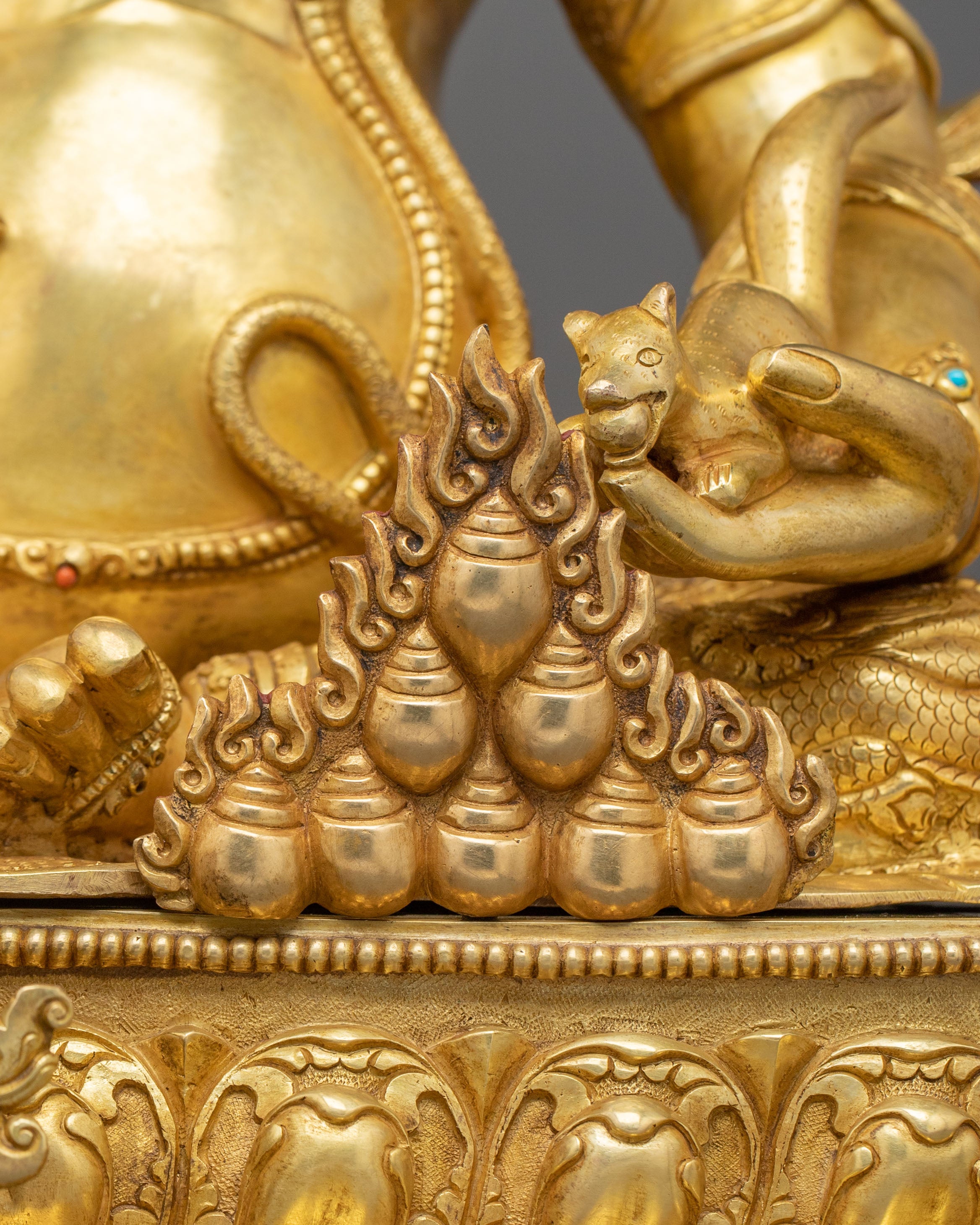 Dzambhala Sacred Statue | 24K Gold Gilded Buddhist God