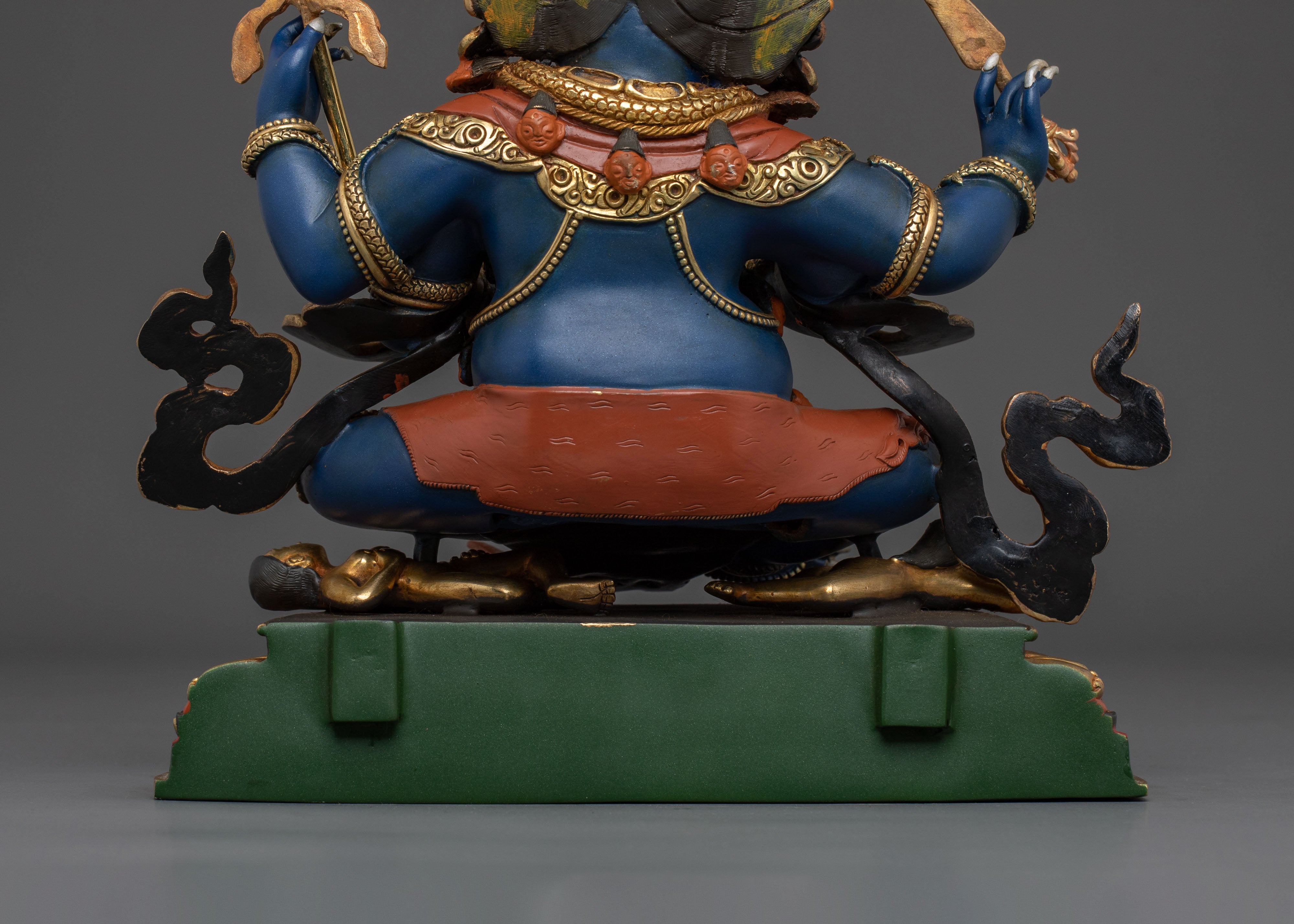 Handcrafted Four Armed Mahakala Statue | Himalayan Buddhist Protector