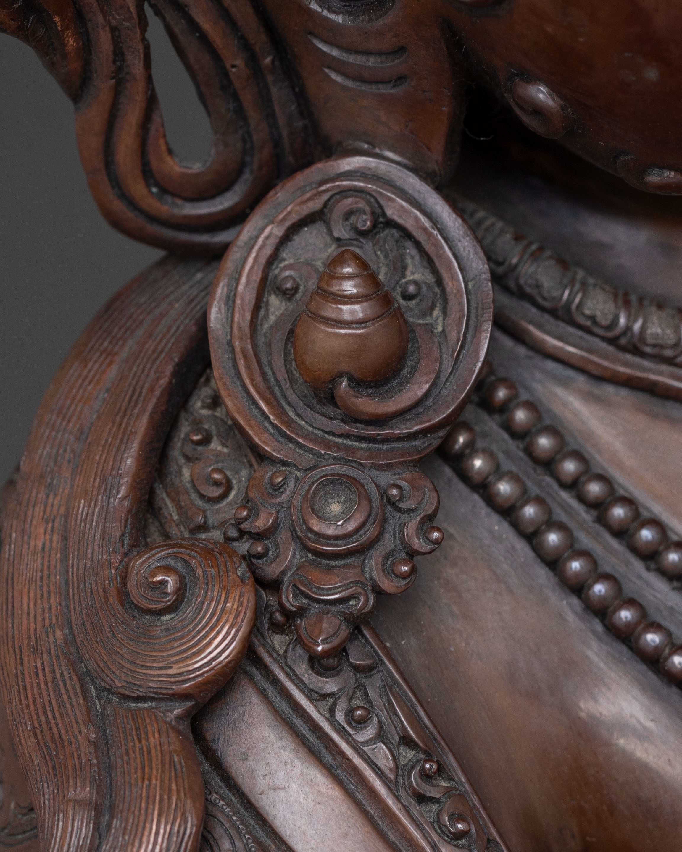 Deity of Wealth: Dzambhala Oxidized Copper Statue
