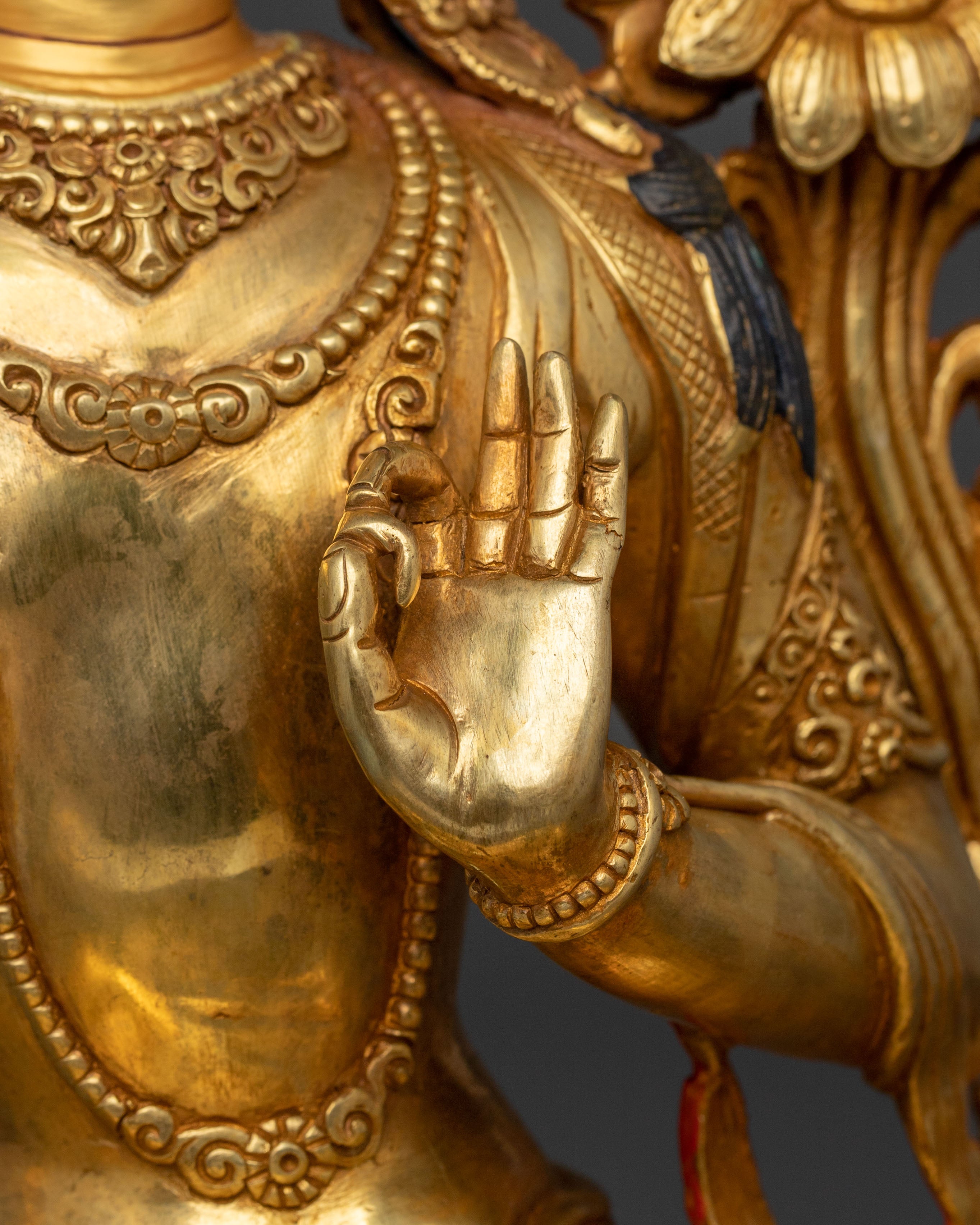 Wisdom Bodhisattva Manjushri Golden Figurine