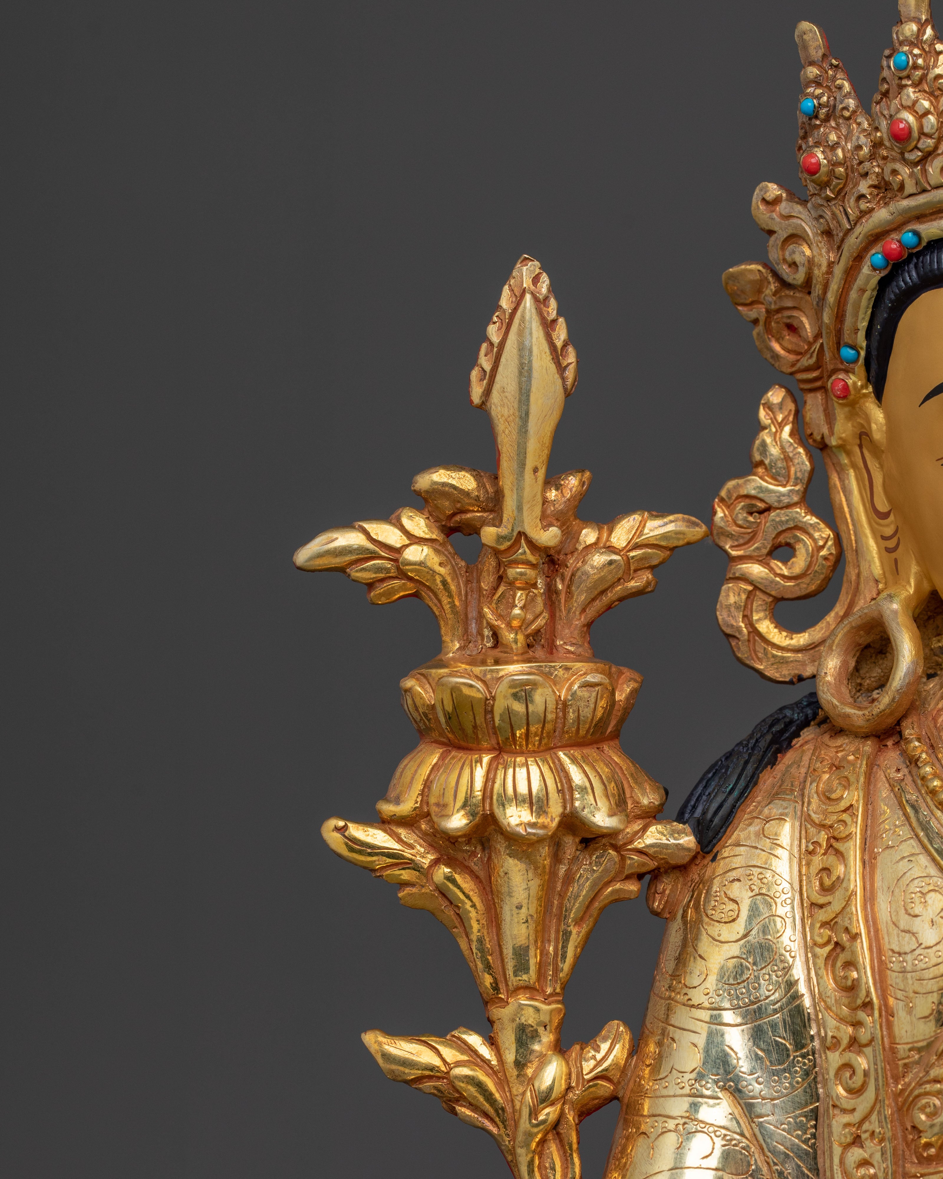 Trisong Detsen Statue | Tibetan Dharma King Sacred Sculpture