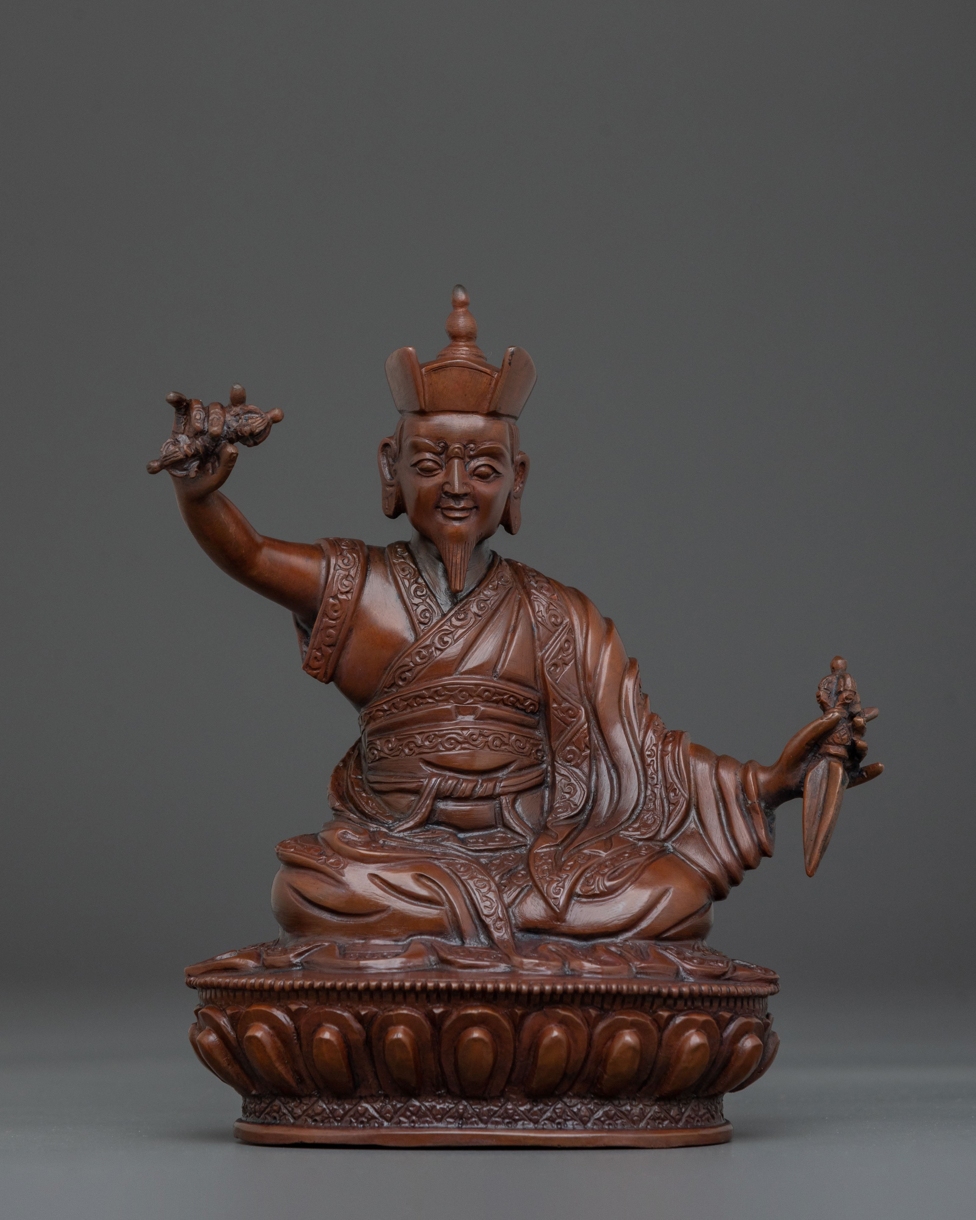 Karmapa Oxidized Copper Statue | Buddhist Altar Decor